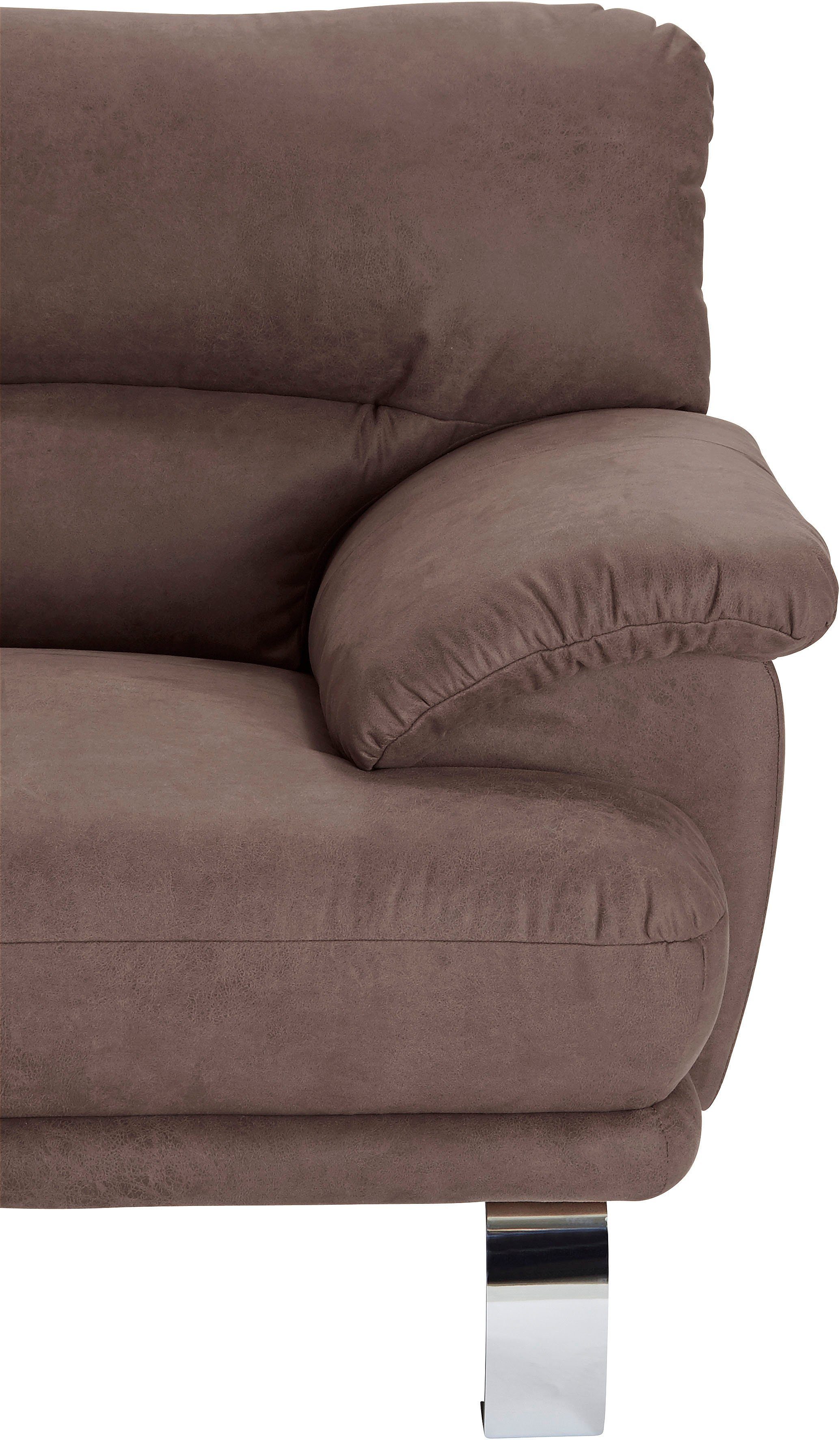 TRENDMANUFAKTUR Hoekbank Cecilia II, in Italiaans design, comfortabel, hoog zitcomfort, L-vorm