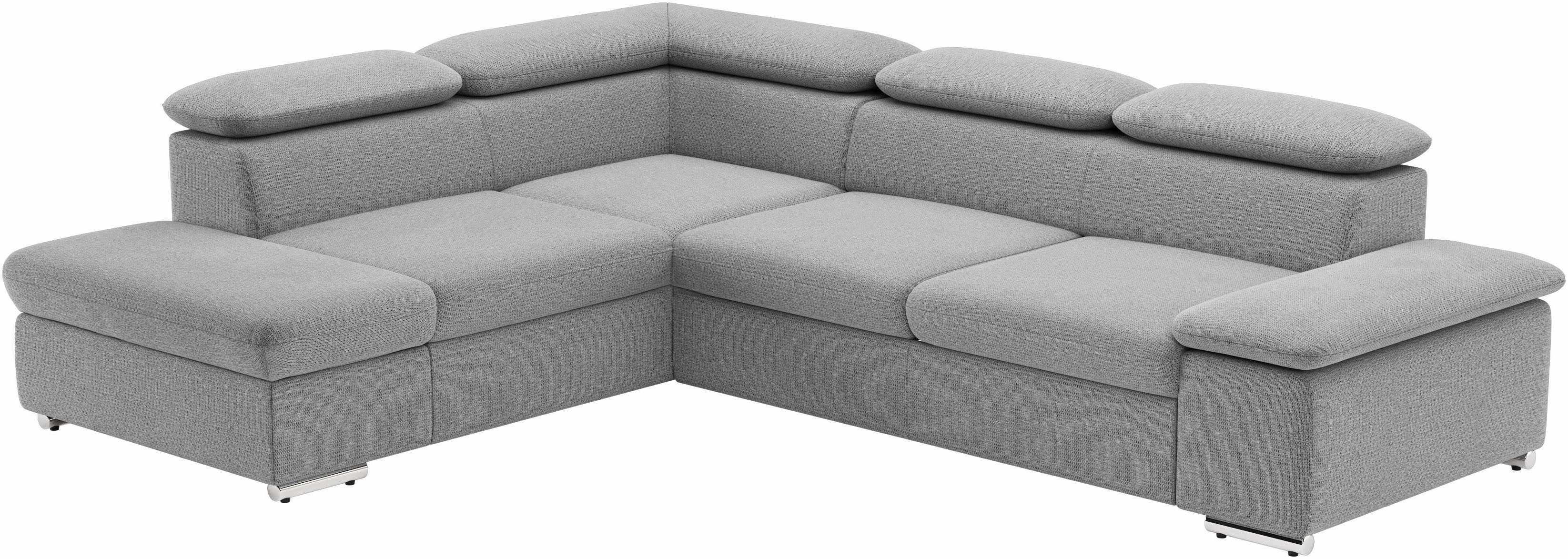 sit&more Hoekbank Valentine, L-vorm, bank met verstelbare arm- en hoofdsteun