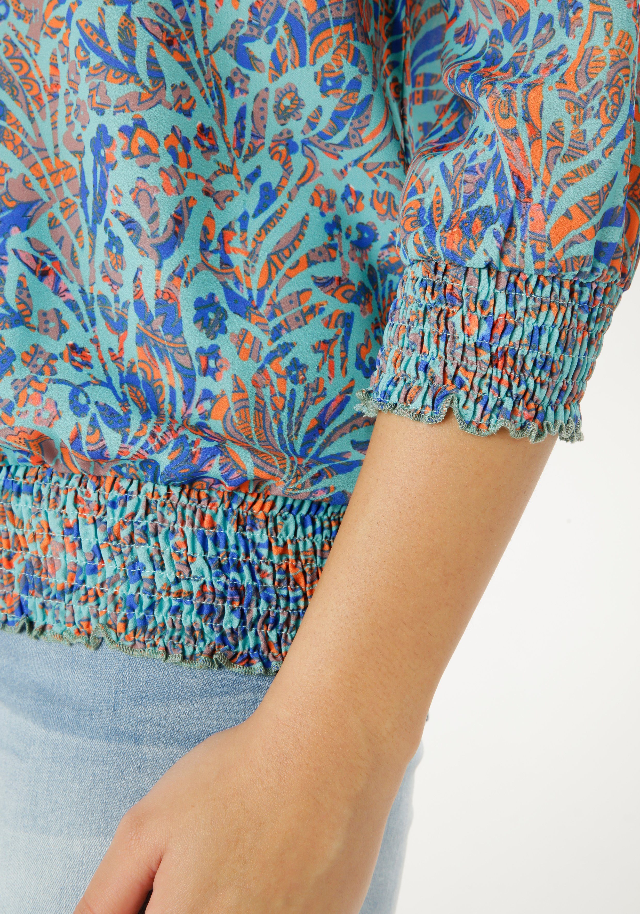 Aniston SELECTED Blouse zonder sluiting met smokwerk-boord