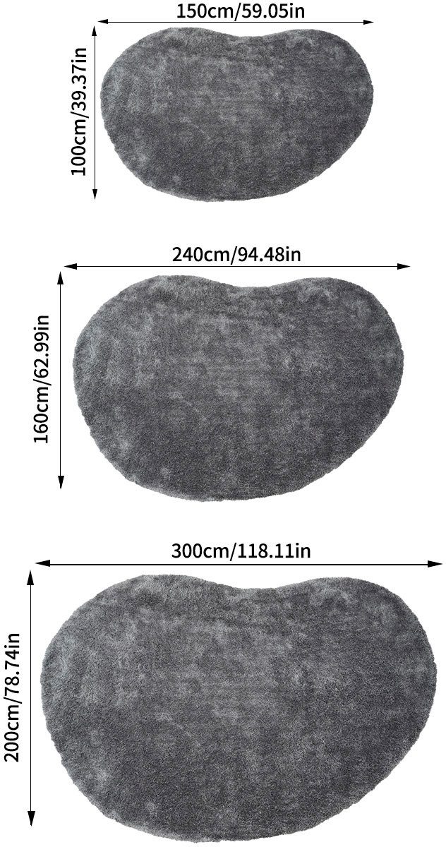 Bruno Banani Hoogpolig vloerkleed Dana Bean shape, bijzondere vorm, zacht, microvezel tapijten