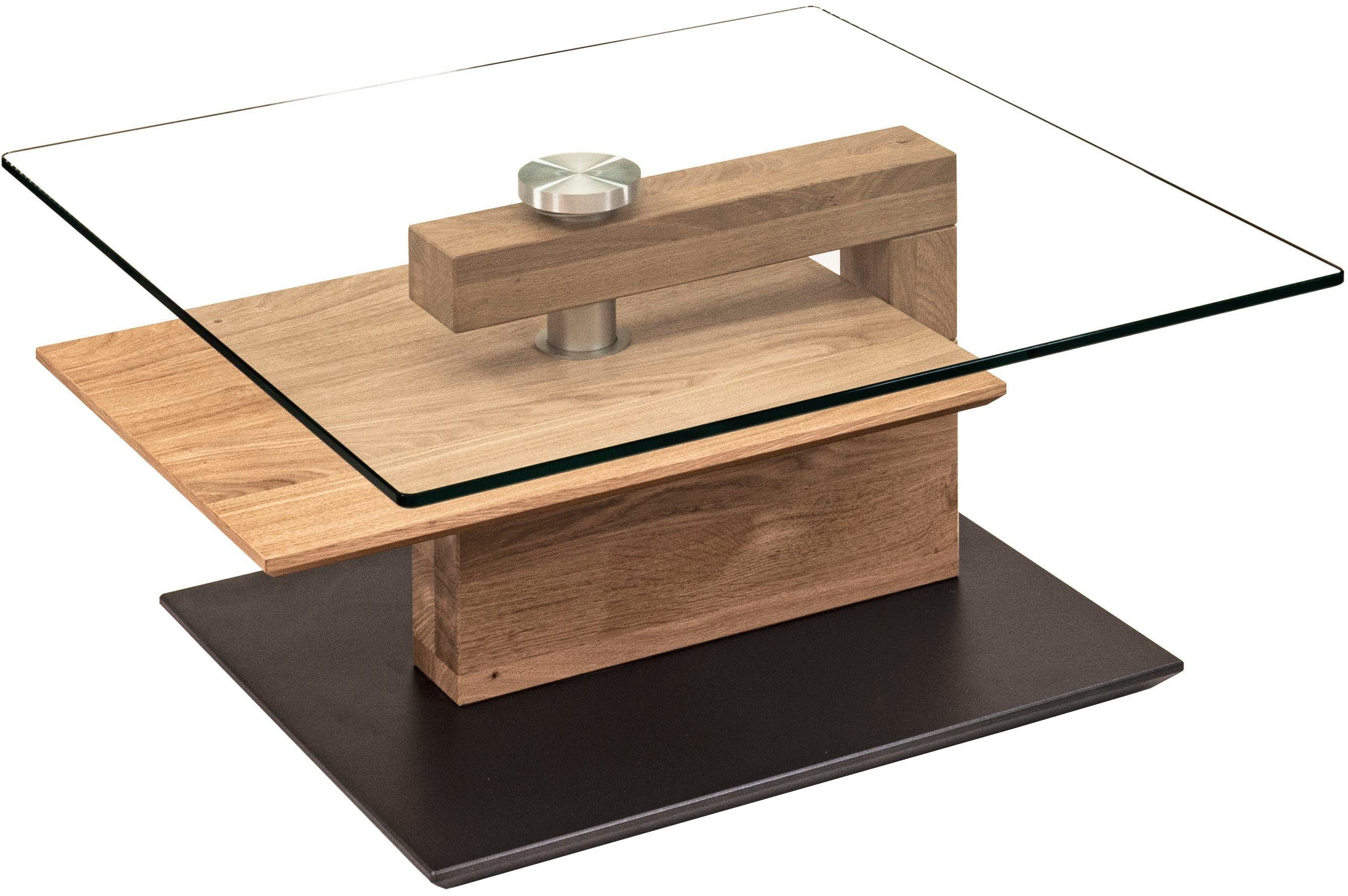Vierhaus Salontafel draaibare glazen plaat, oprolbaar, plank