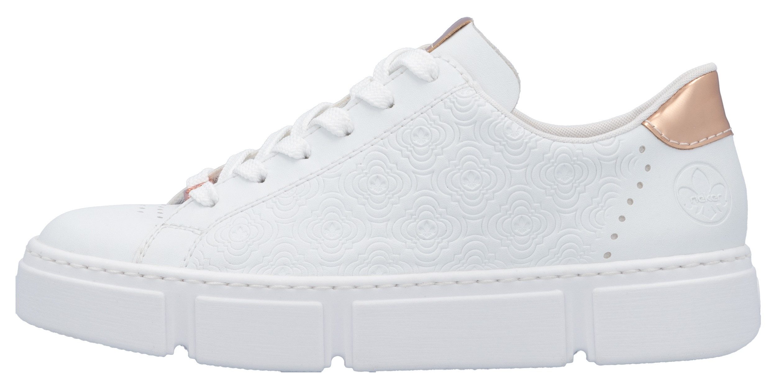 Rieker Plateausneakers met metallic-kleuraccenten, vrijetijdsschoen, lage schoen, veterschoen