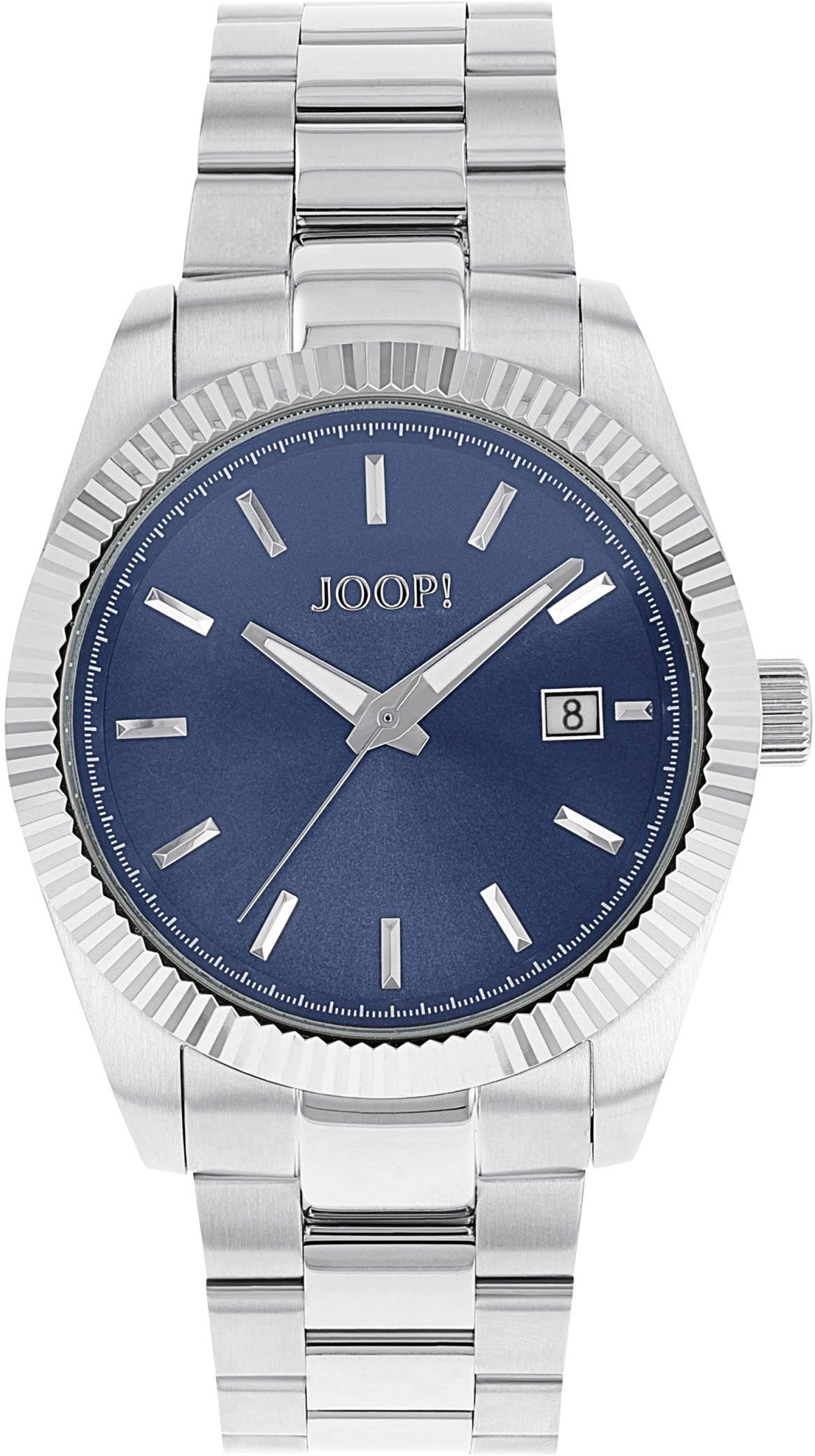 Joop! Kwartshorloge Armbandhorloge, dameshorloge, herenhorloge, analoog, datum, roestvrij staal armband dames horloges zilver(kleur)