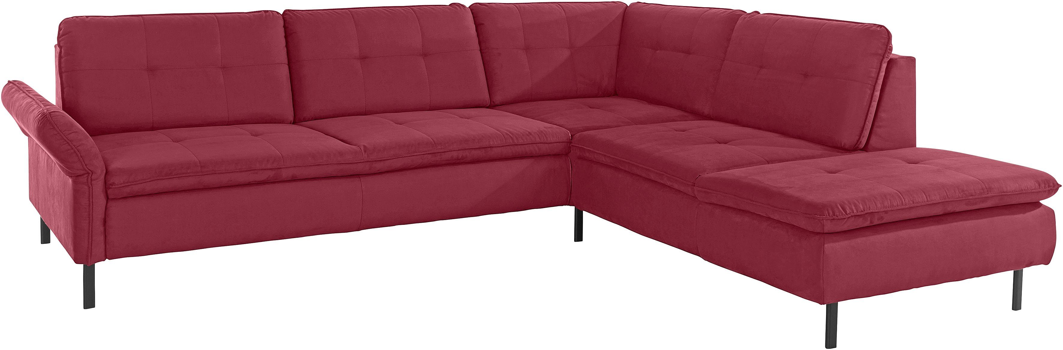 INOSIGN Hoekbank Birkholm L-vorm Verstelbare armleuningen, ook in Easy Clean bekleding - met water te reinigen