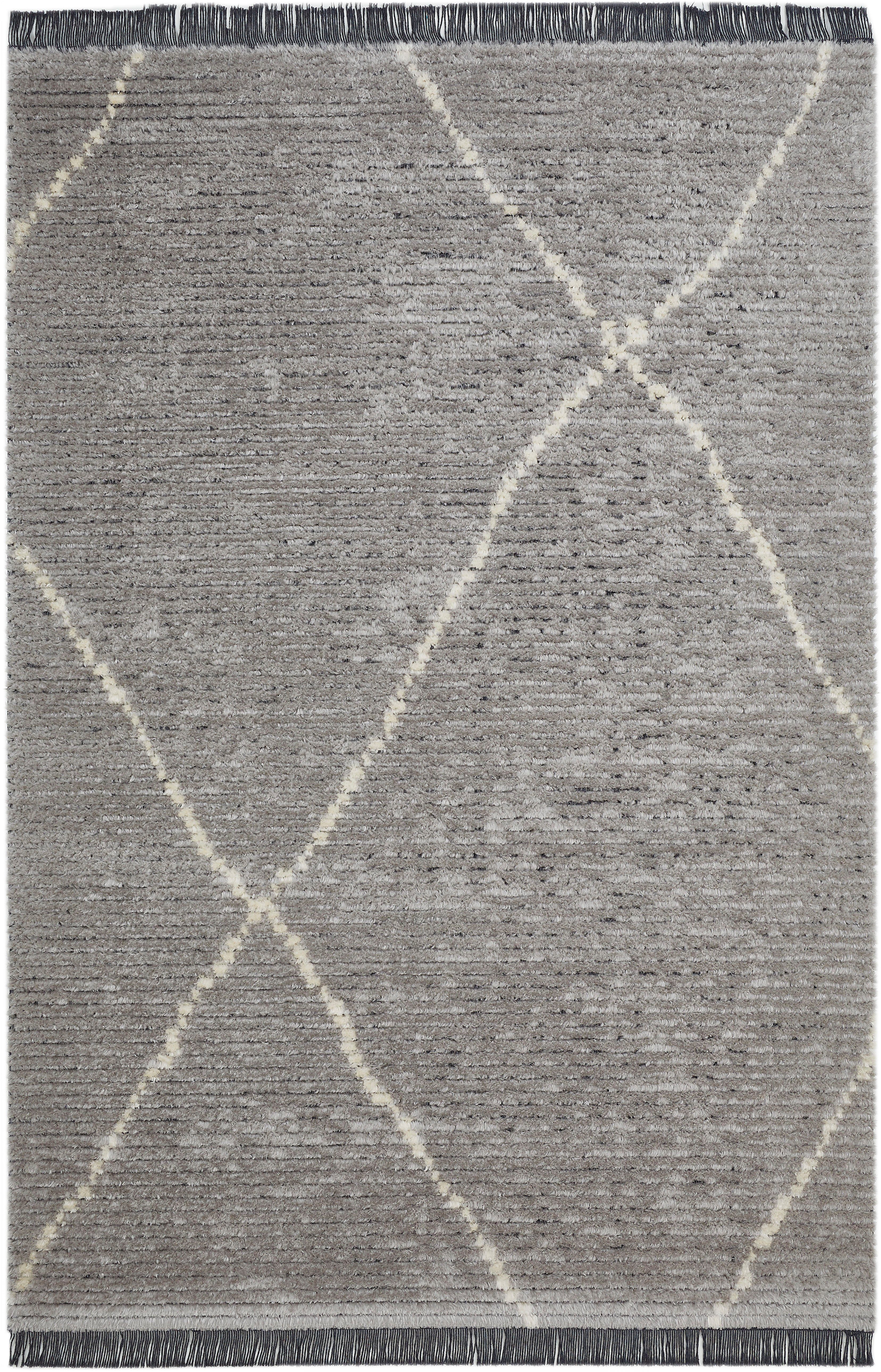 LUXOR living Vloerkleed Ovada 2 modern ruitendessin, met franje