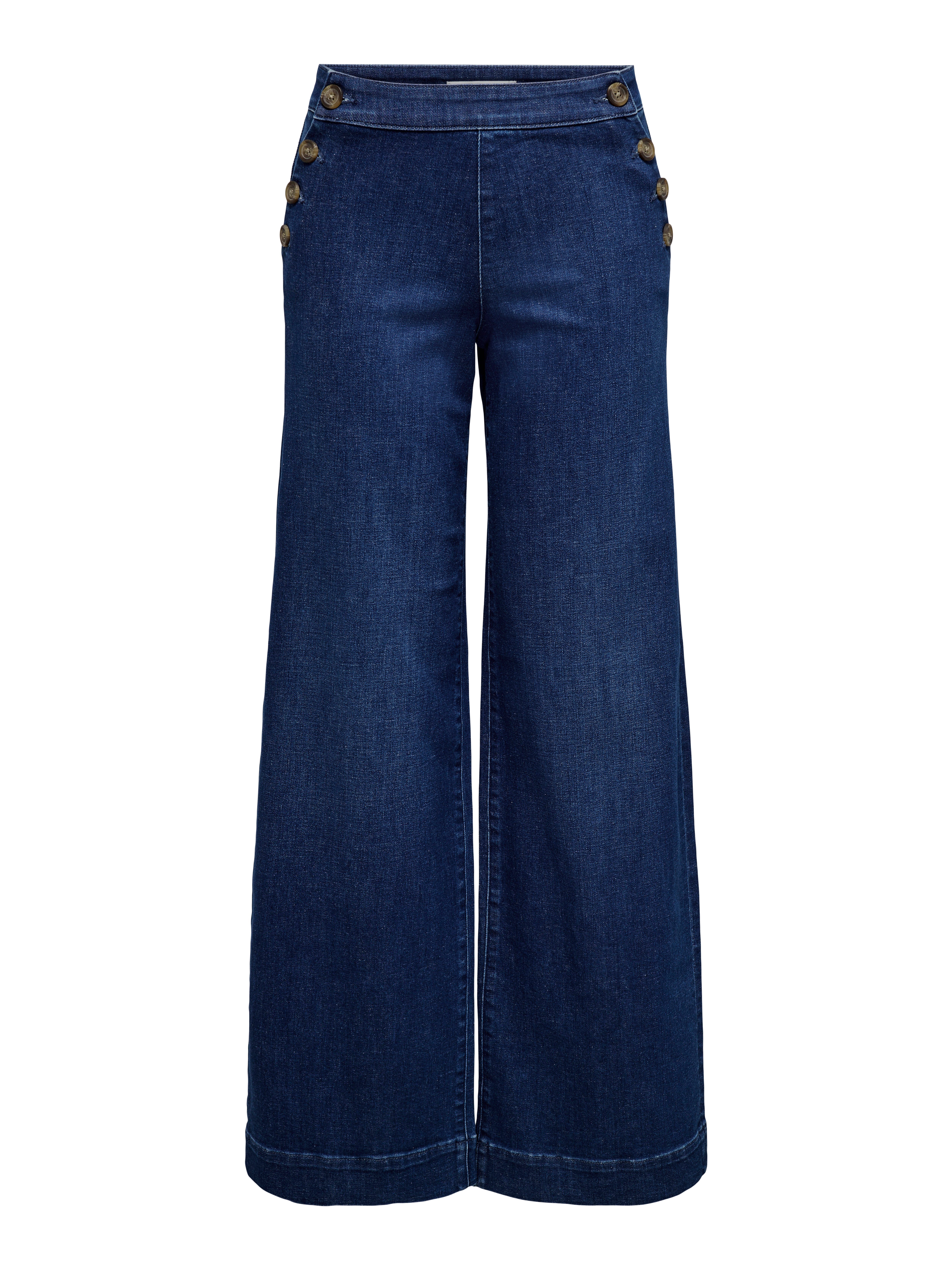 Only High-waist jeans ONLMADISON HW BUTTON WIDE DNM GEN533NOOS