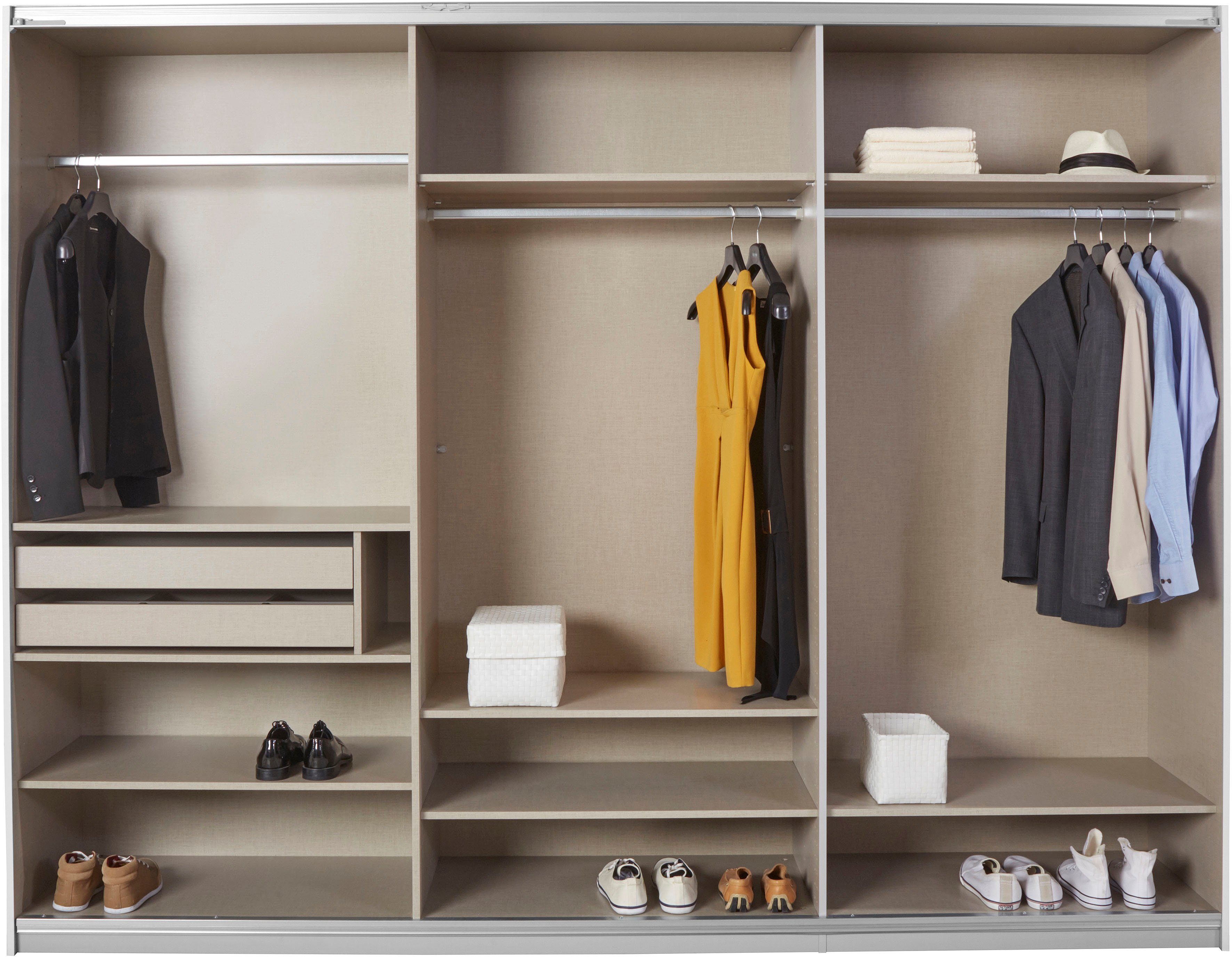 rauch Zweefdeurkast Kledingkast kast garderobe linnenkast BESTSELLER KEPAN inclusief lade-inzet en extra legplanken made in germany