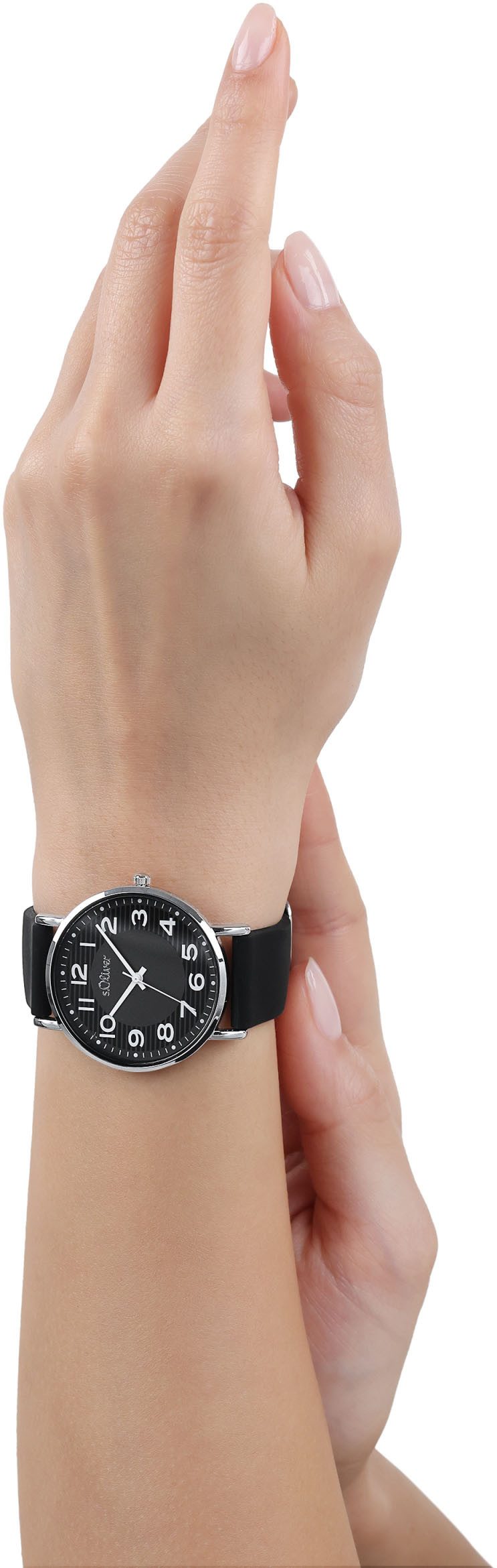 s.Oliver Kwartshorloge Horloge, dameshorloge, analoog, siliconen band