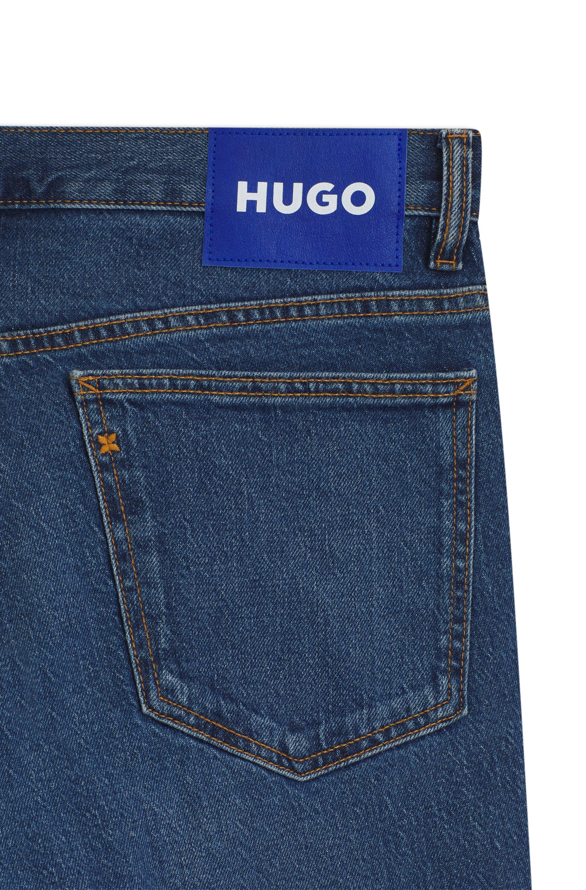 HUGO Blue Slim fit jeans Ash met stone-washed-finish