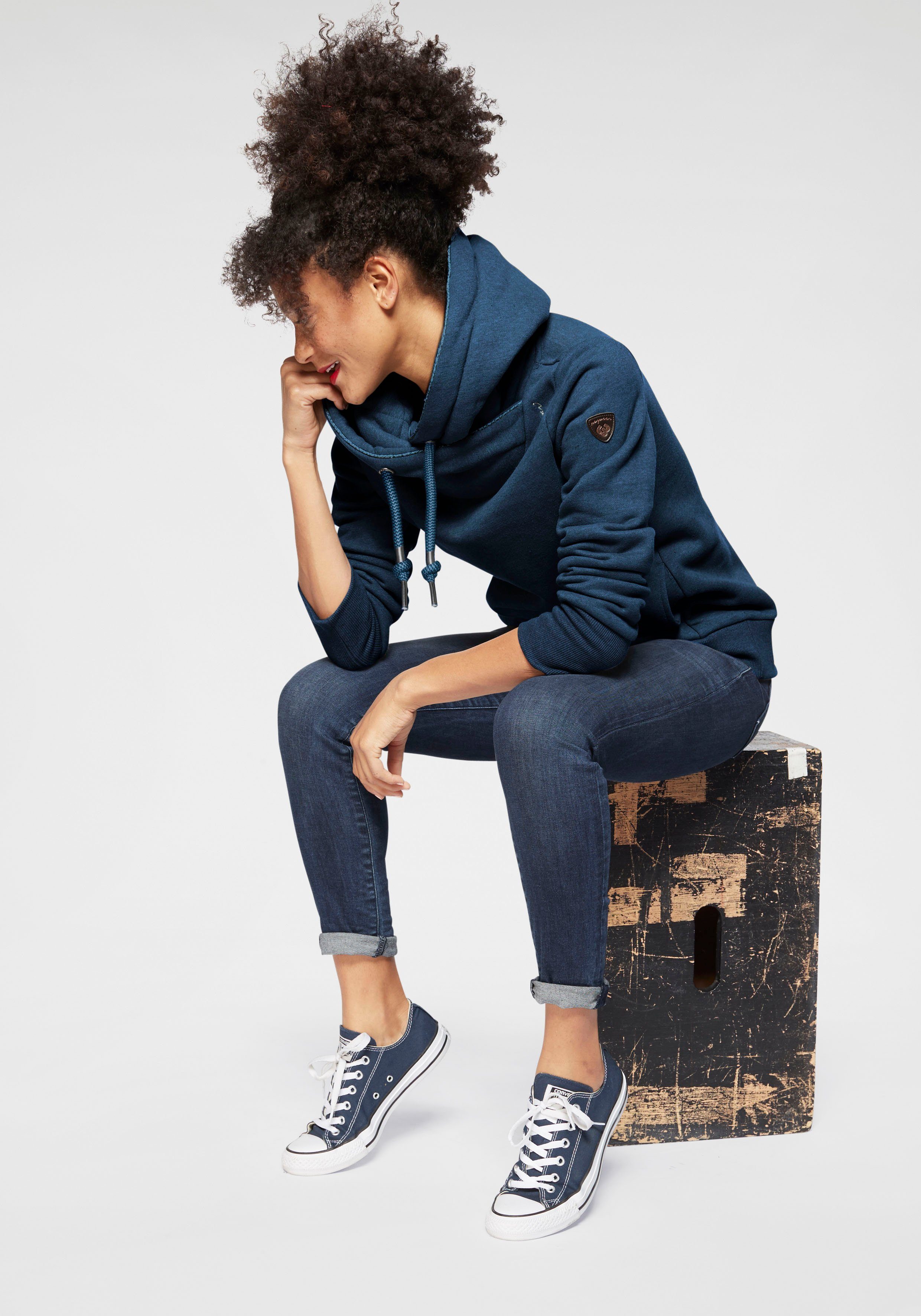 Ragwear Hoodie GRIPYBUTTON Sweater met rustieke koordaccenten