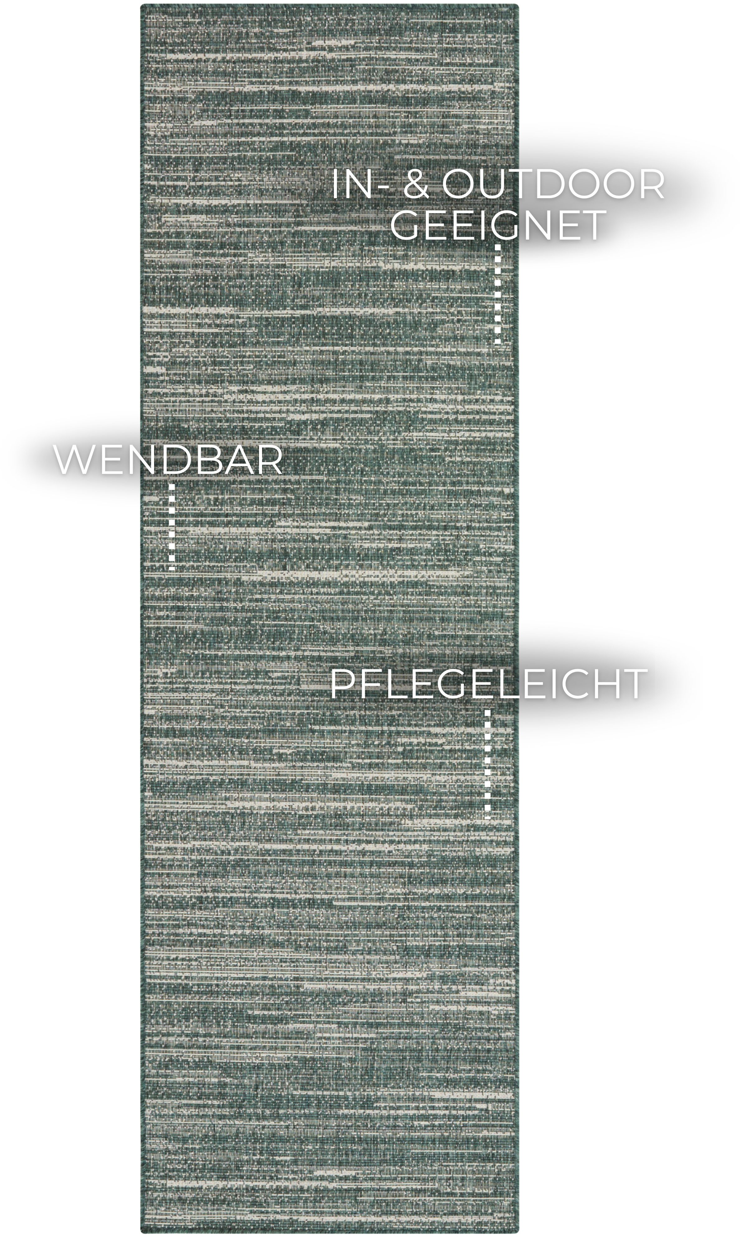 ELLE DECORATION Loper Mèlange Vlakweefsel, binnen- en buitengebruik, modern, omkeerbaar tapijt, balkon, woonkamer