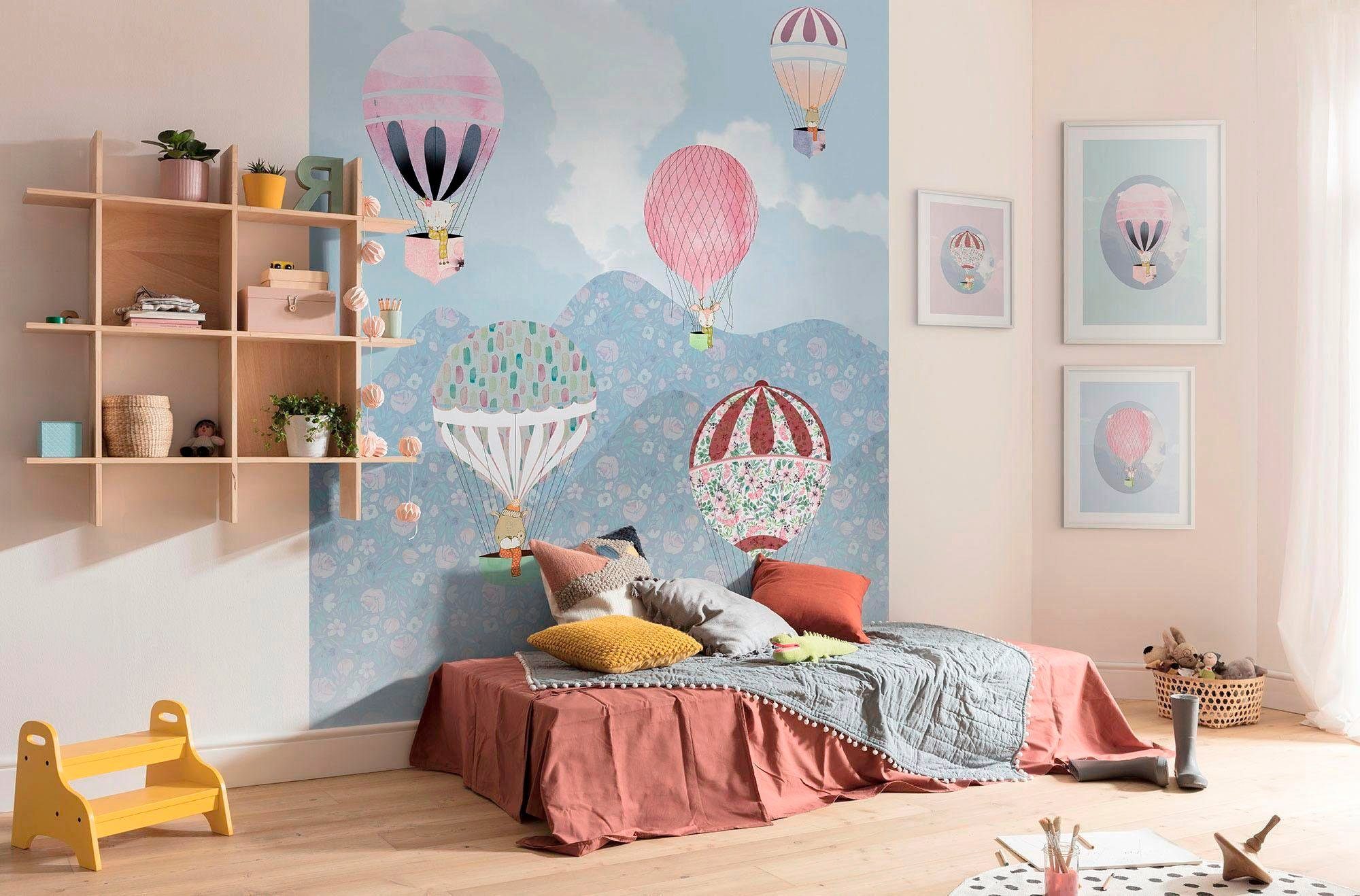 Komar Wanddecoratie Happy Balloon blue Wanddecoratie - zonder lijst (1 stuk)