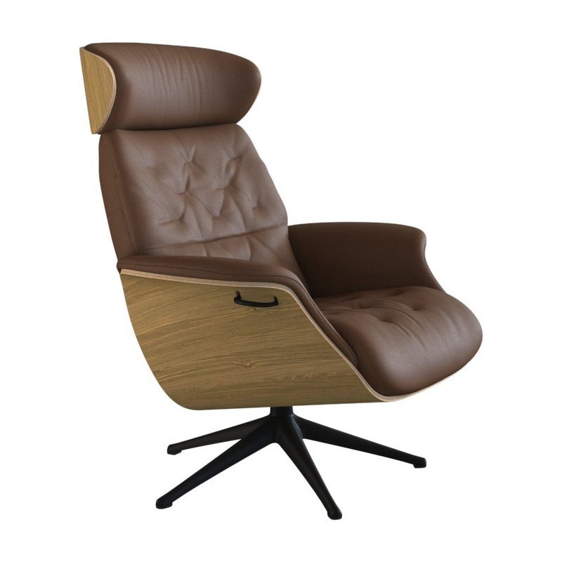 FLEXLUX Relaxfauteuil Volden, functionele stoel, gestoffeerde stoel, armleuningen, TV-fauteuil tv-fauteuils bruin