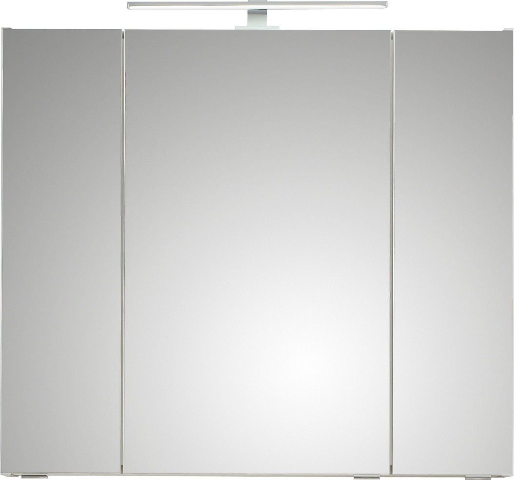 Saphir Badkamerserie Quickset 5-delig, keramische wastafel en LED-spiegelkast Halfhoge kast, onderkast, hangend kastje, inclusief deurdemper, 7 deuren (6-delig)
