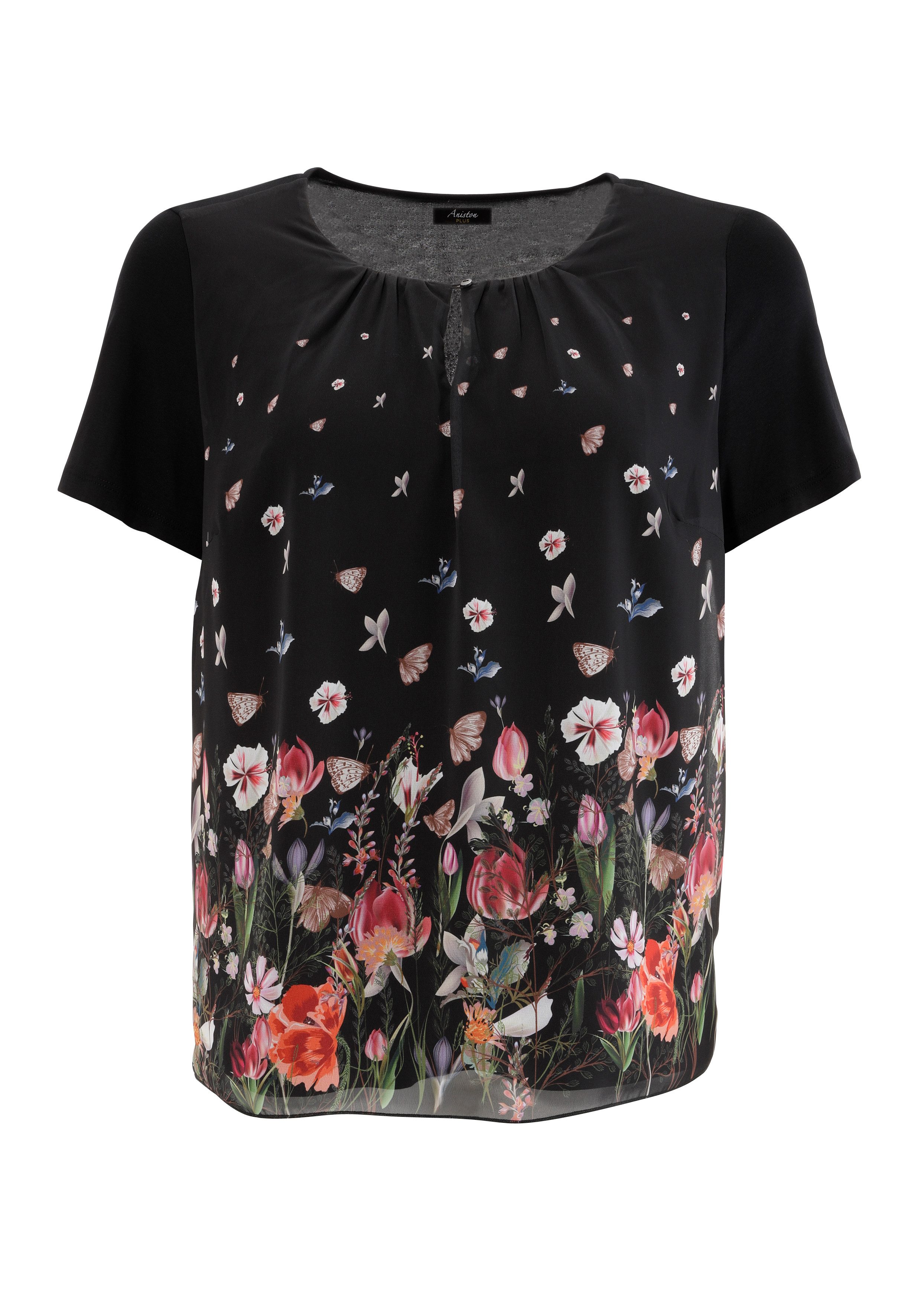Aniston PLUS Shirtblouse met kleurrijke bloemenweide bedrukt - nieuwe collectie
