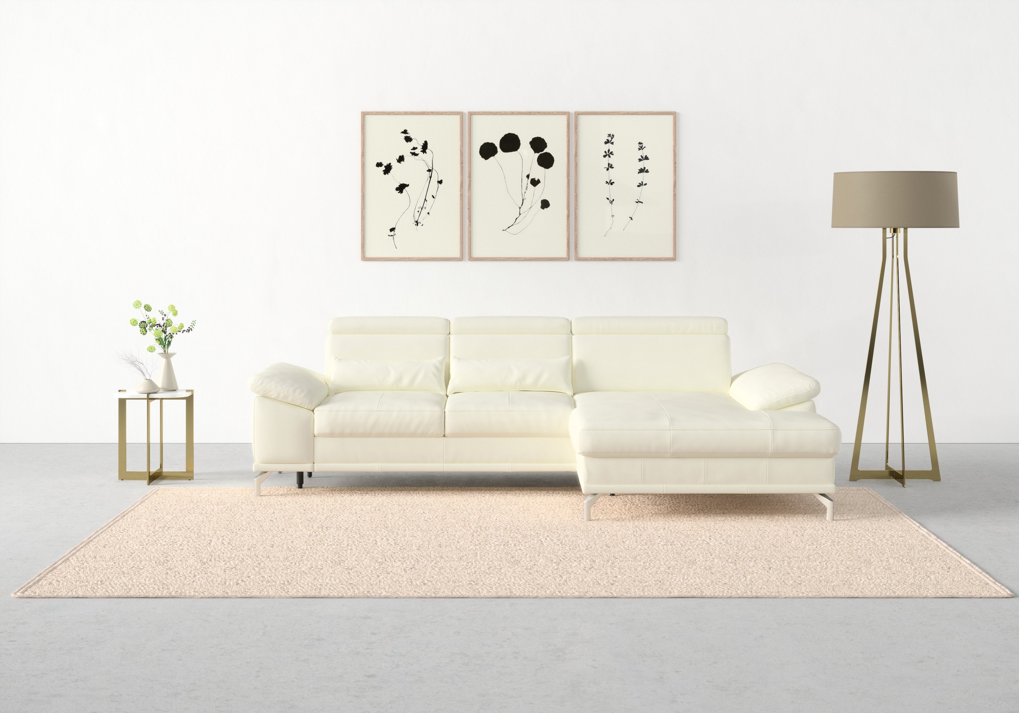 sit&more Hoekbank Cabrio L-vorm, met zitdiepteverstelling, arm- en hoofdsteunverstelling