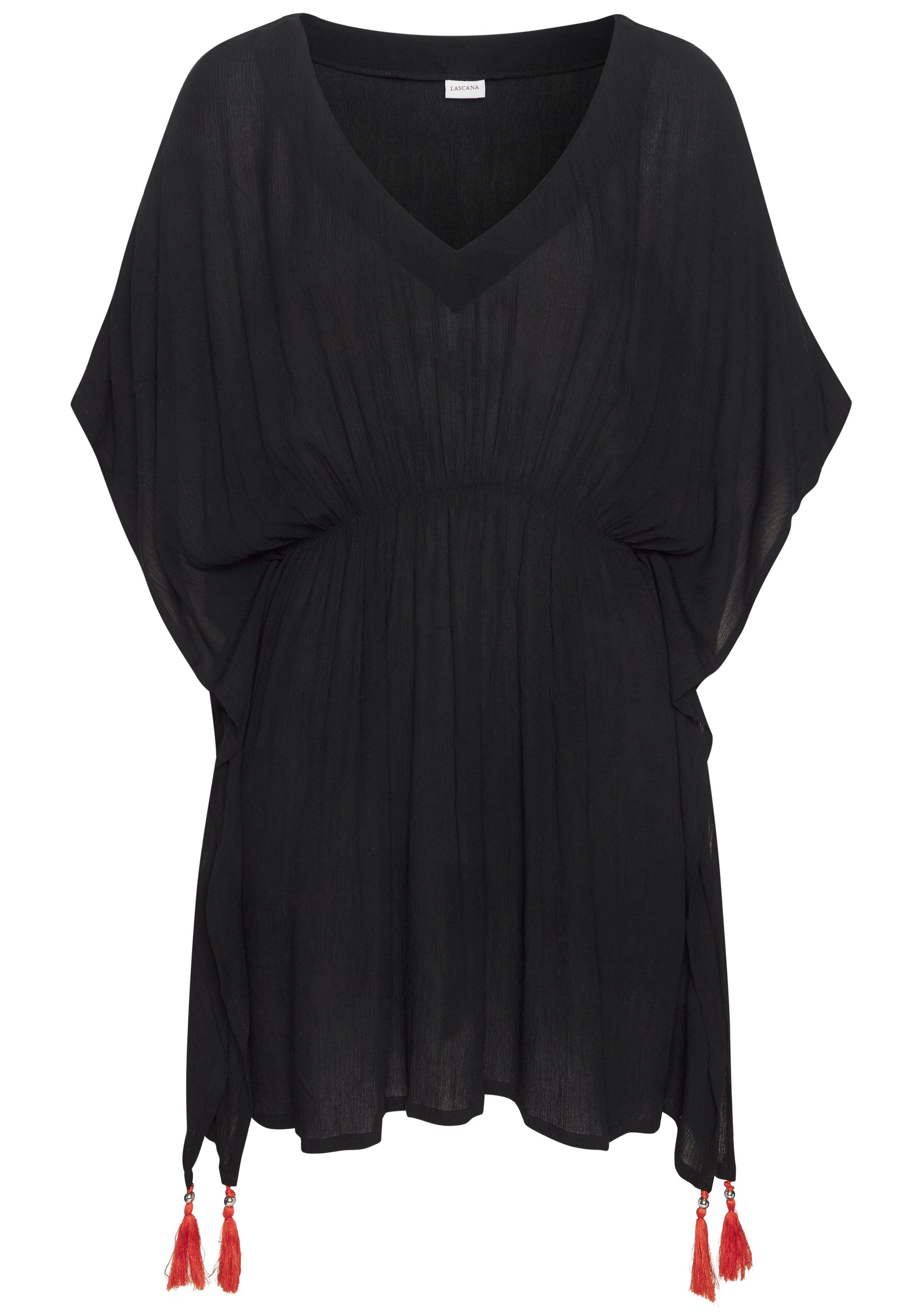 Lascana Tuniek gemaakt van crêpe viscose, blousejurk, strandkleding, transparant