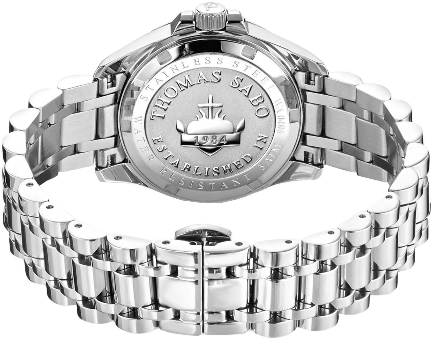 THOMAS SABO Kwartshorloge DIVINE Polshorloge, dameshorloge, datum, mineraalglas met saffiercoating