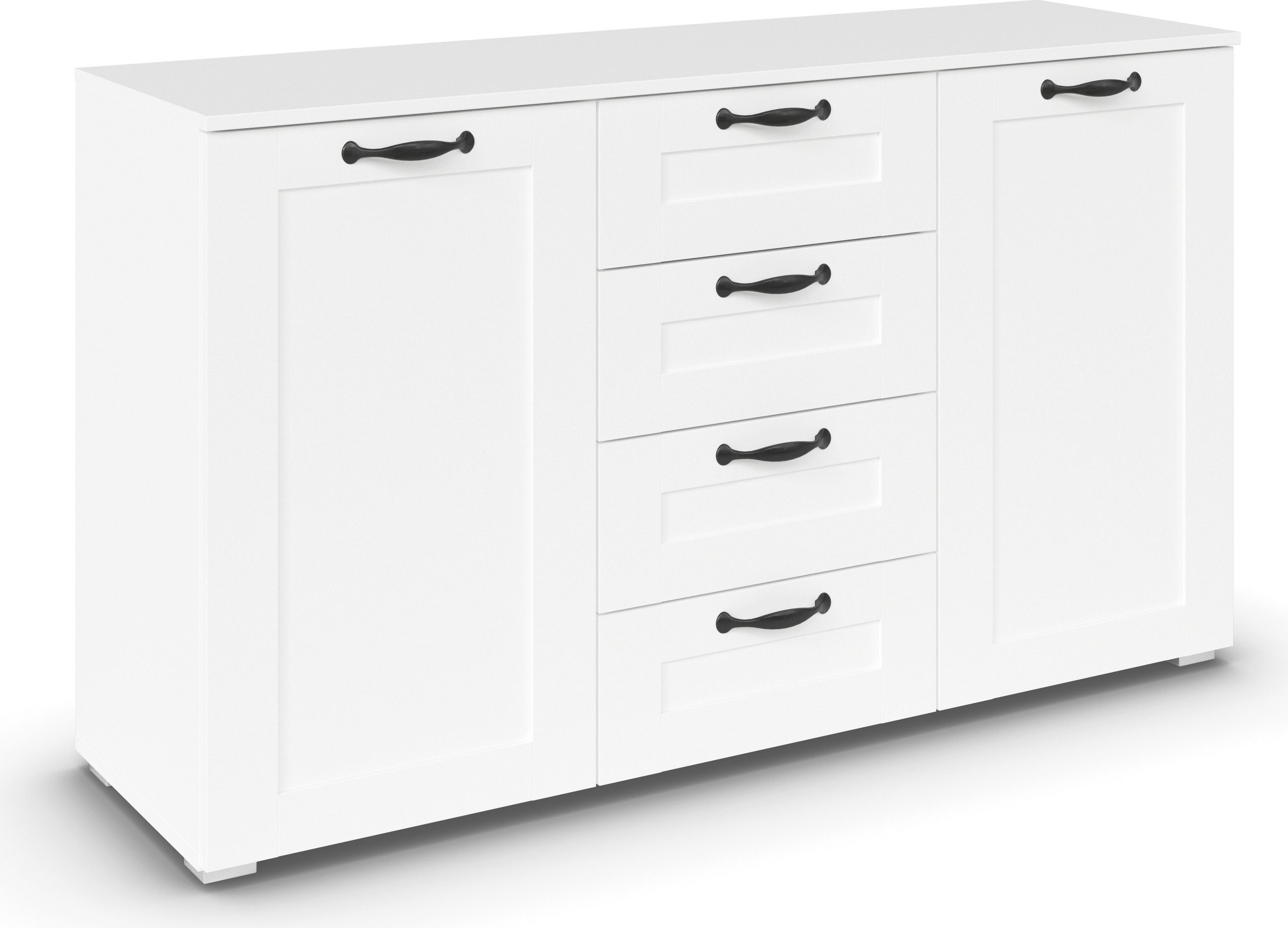 rauch Kast met laden en deuren Cottage by Aditio in scandinavische landelijke stijl, 4 laden met soft-closefunctie commodes & ladekasten wit