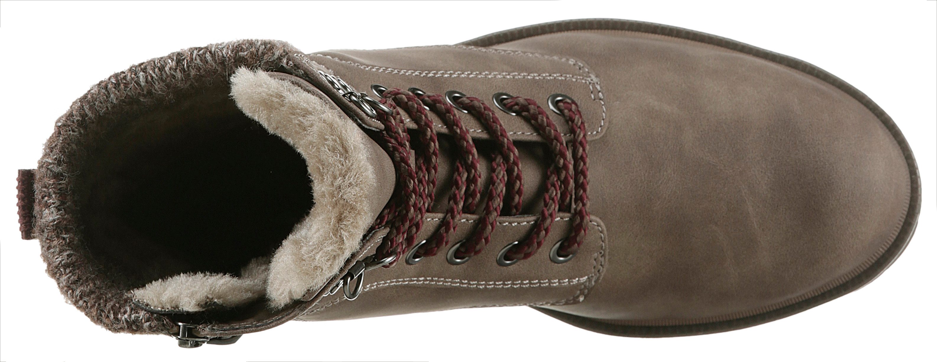 Tamaris Winterlaarzen blokhak, veterschoenen, winter enkellaars met duo tex-uitrusting