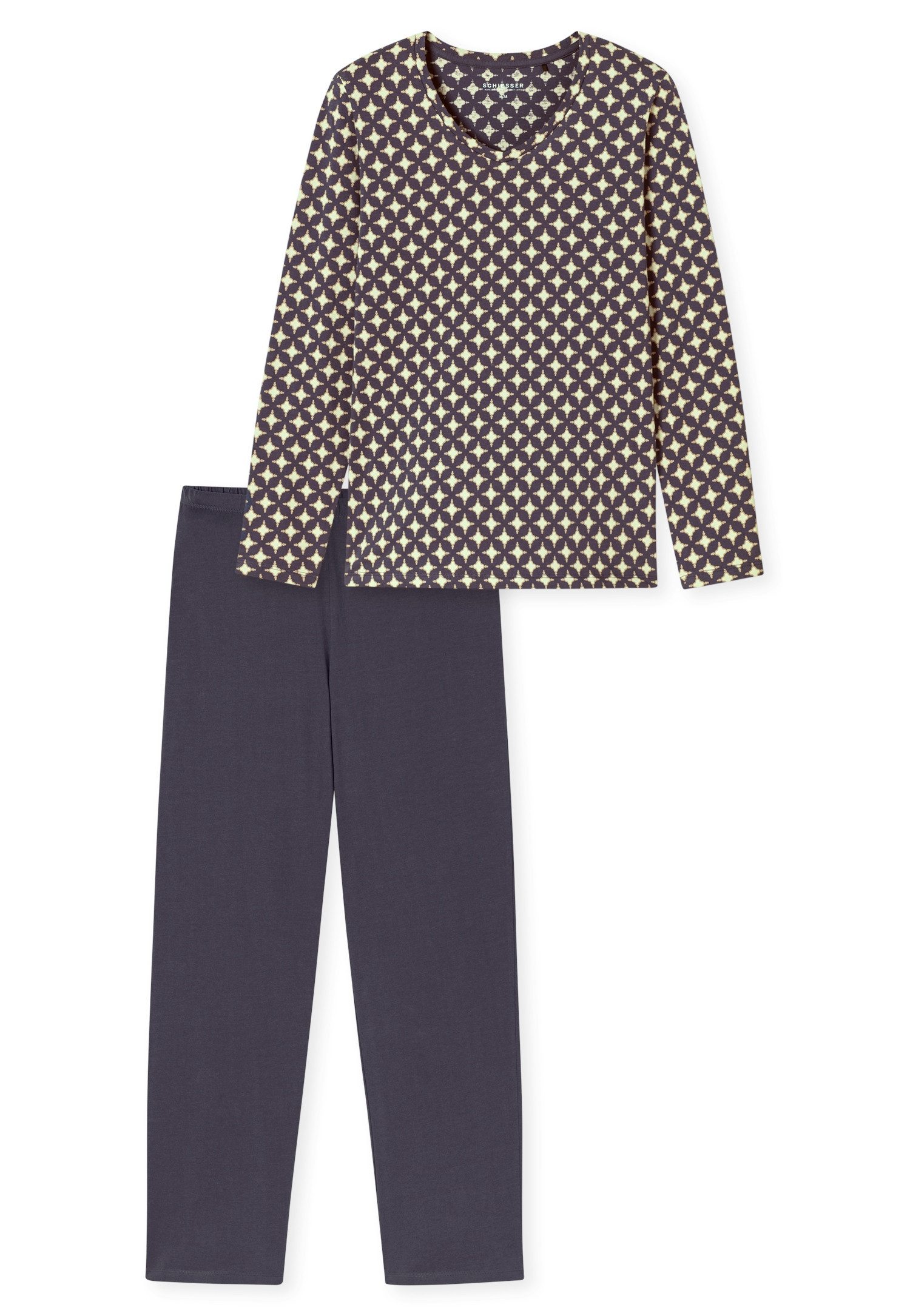 Schiesser Pyjama Comfort Essentials met hoogwaardige v-hals (2-delig)