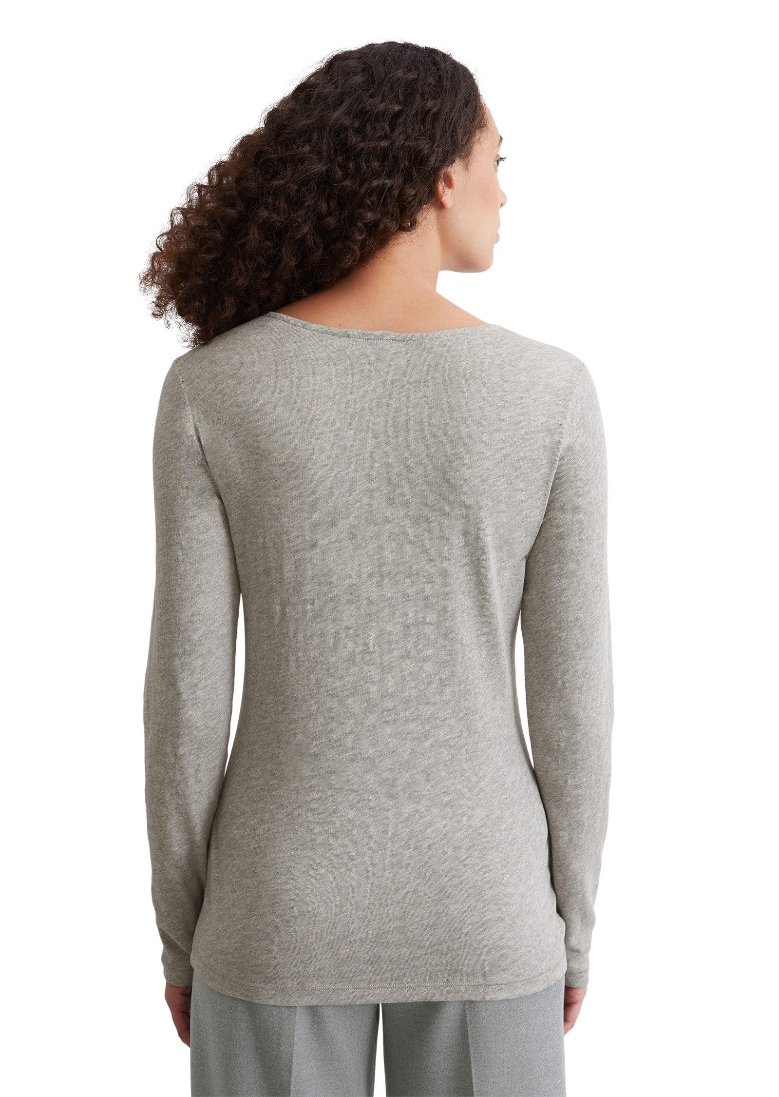 Marc O'Polo Henleyshirt Henley met grote ronde hals kleine knoopsluiting