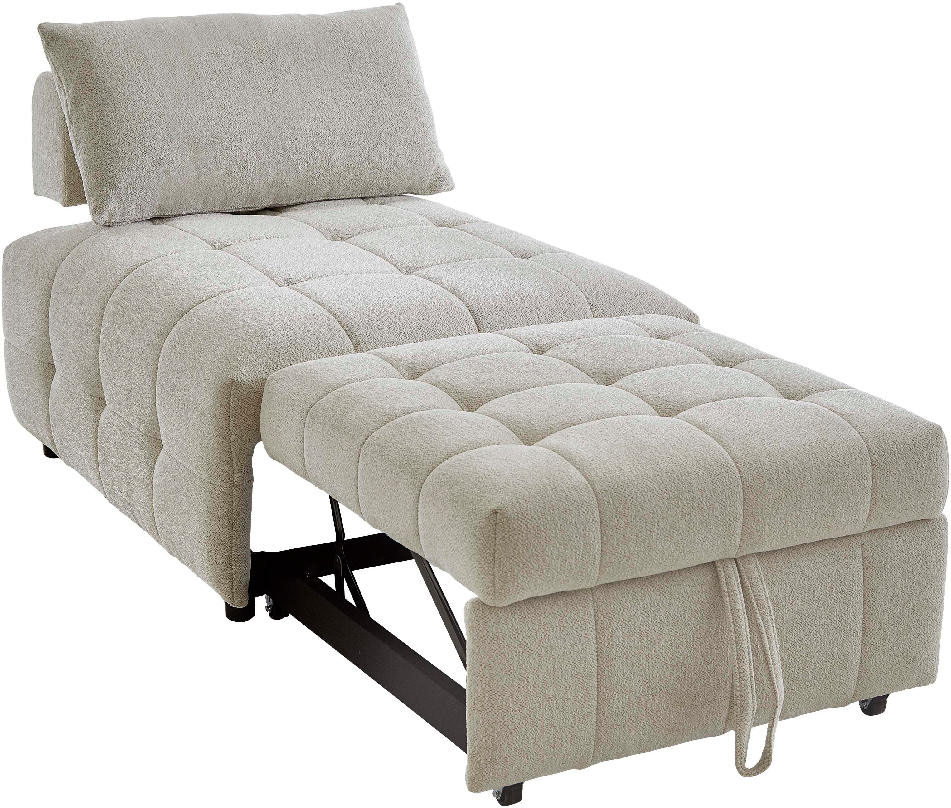 ATLANTIC home collection Fauteuil Fabio Slaapstoel met zitdiepteverstelling