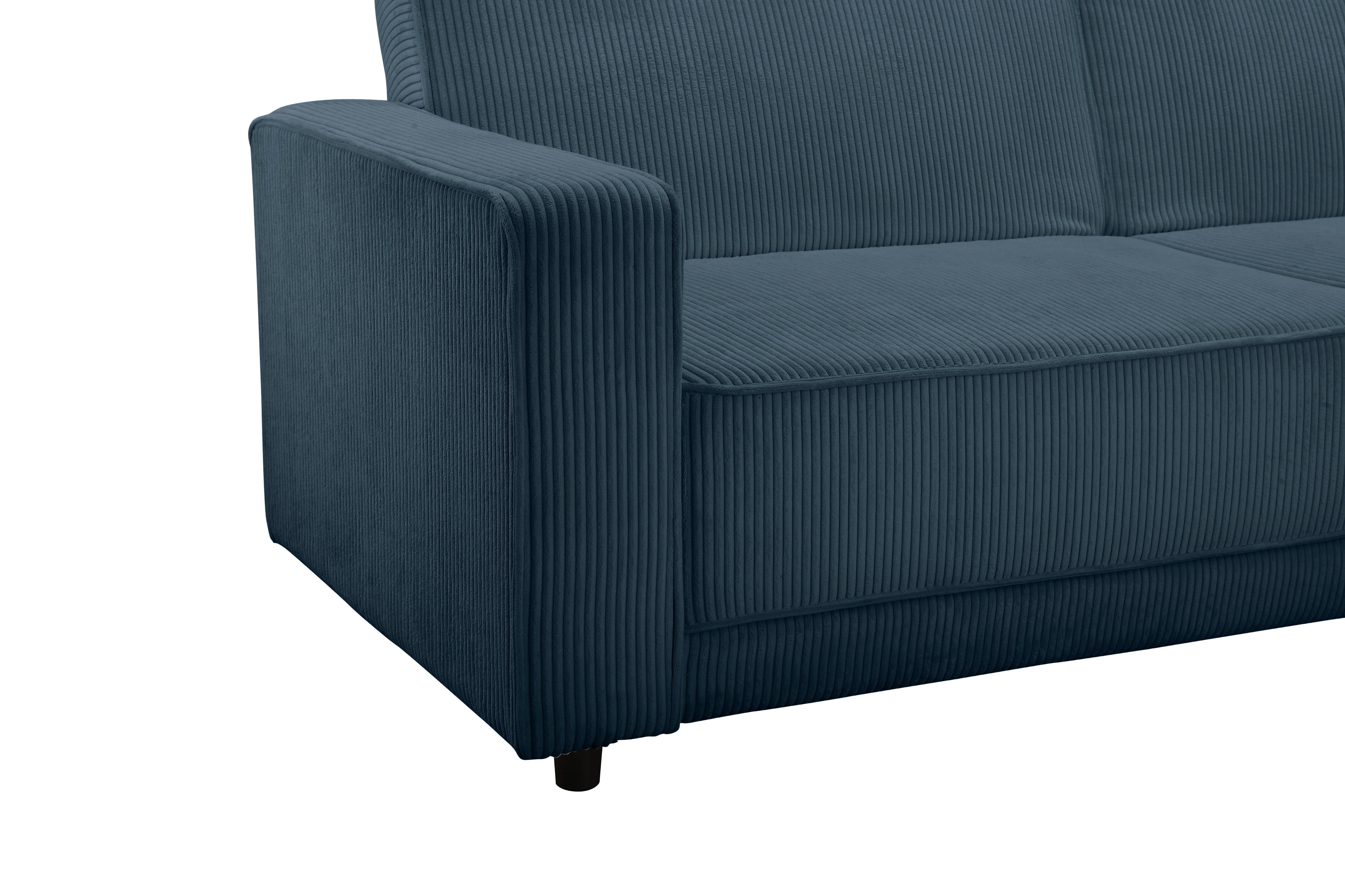 Dorel Home 3-zitsbank Allie slaapbank 225 cm Slaapbank functie (108/190cm), trendy ribfluweel of onderhoudsvriendelijk velours