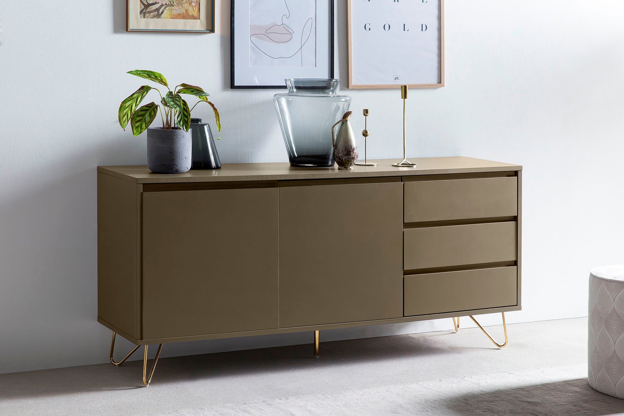SalesFever Dressoir Commode met hairpin benen, breedte 150 cm