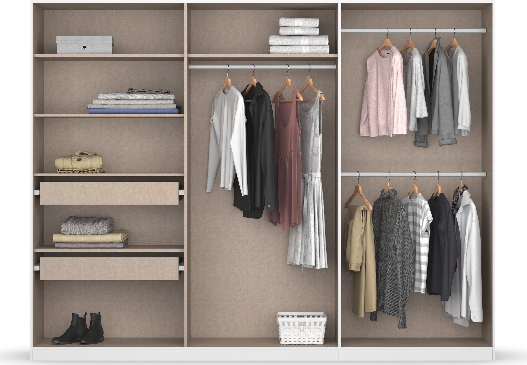 rauch Draaideurkast Kledingkast kast garderobe KOLUNA met decor-front inclusief 2 binnenladen en extra legplanken made in germany