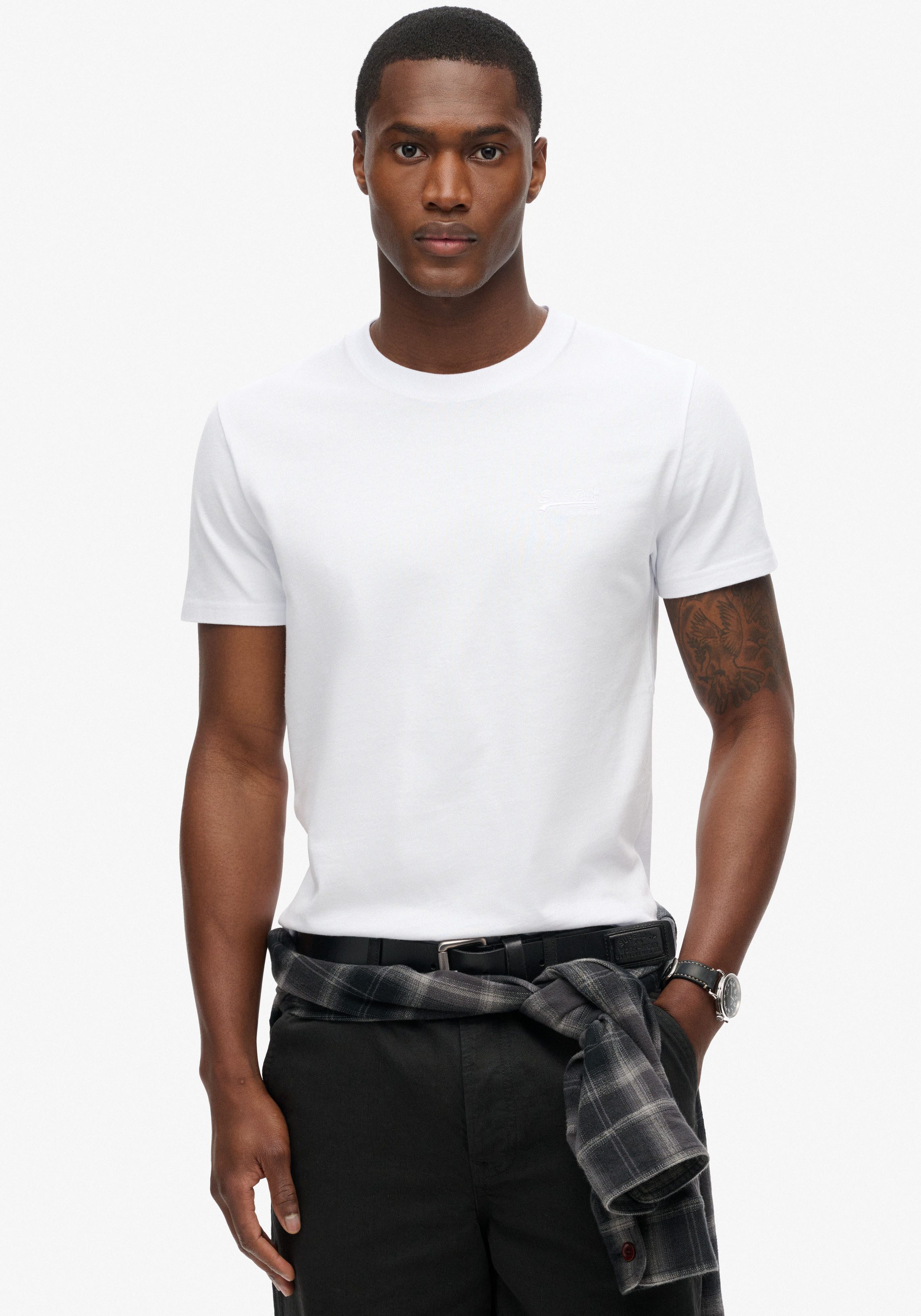 Superdry Shirt met ronde hals ESSENTIAL LOGO EMB TEE