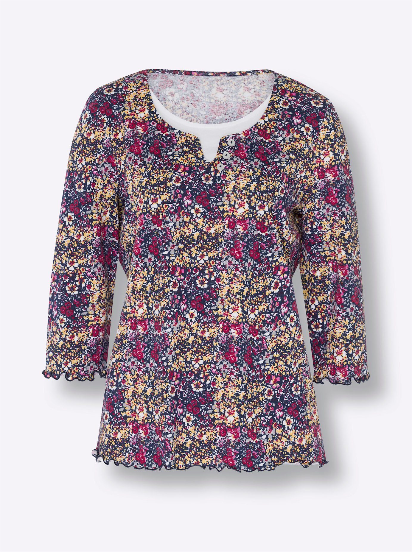 Classic Basics 2-in-1-shirt Shirt met 3/4-mouwen (1-delig)