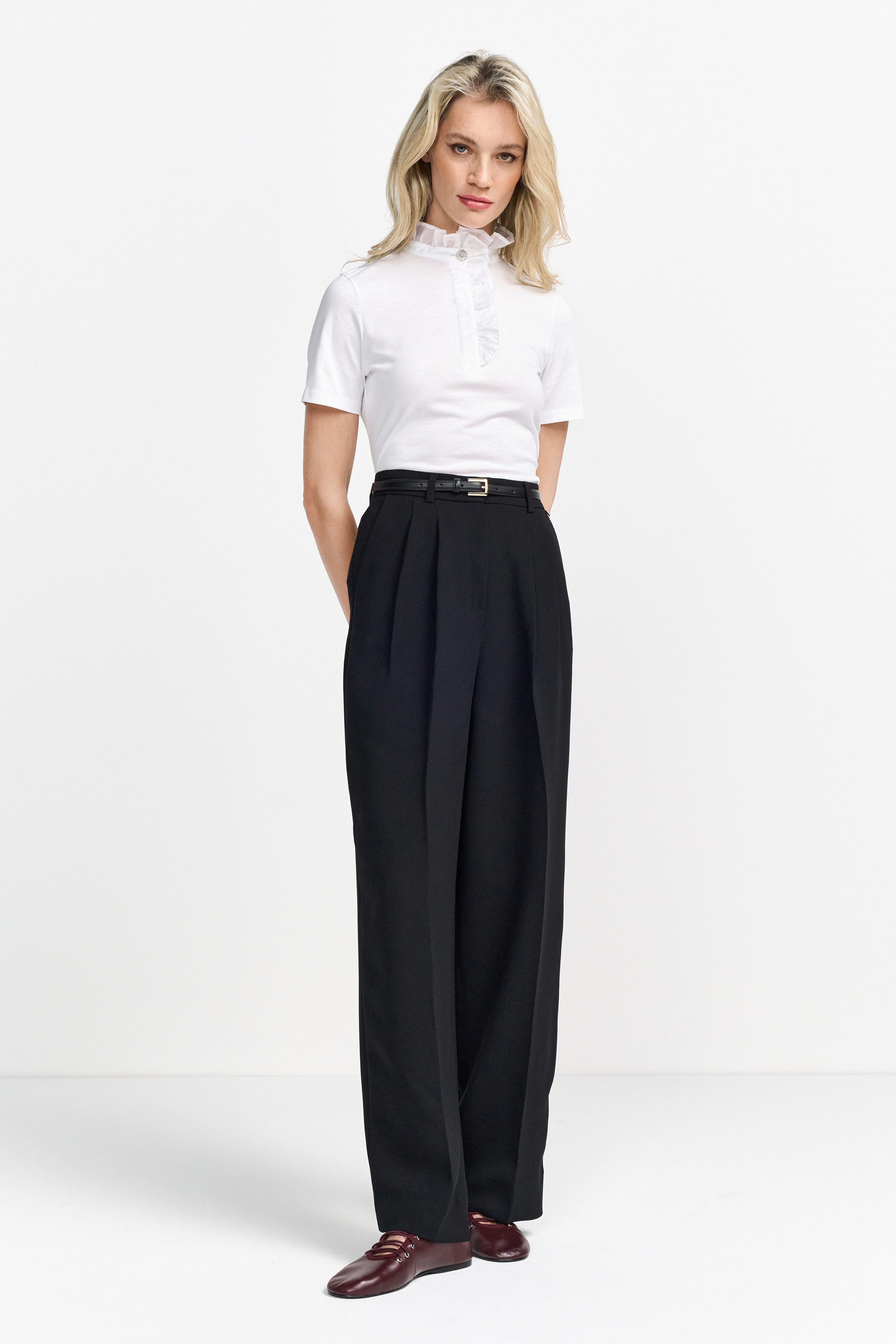 Rich & Royal Shirt Met kraag met ruches