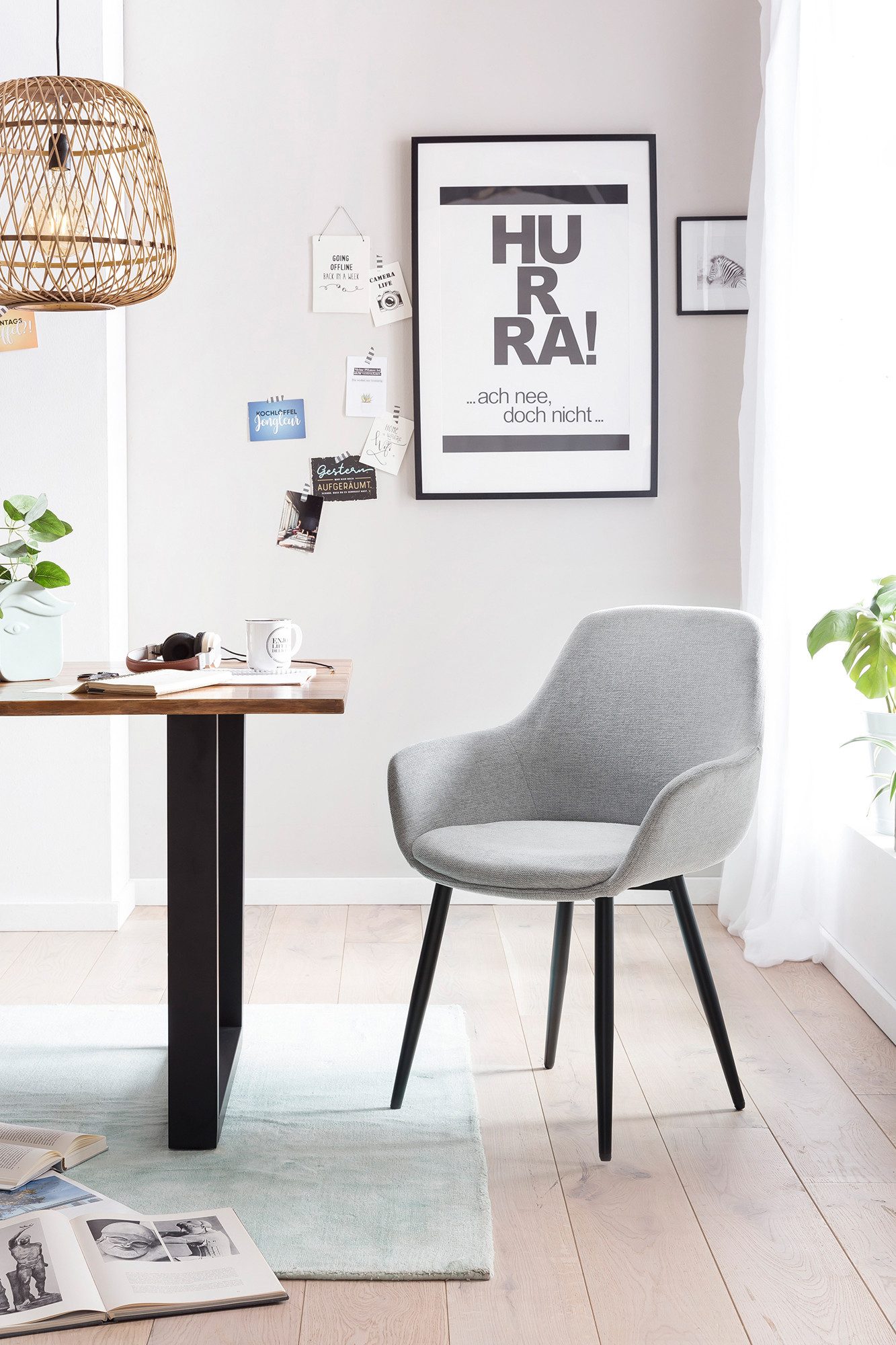 SalesFever Eethoek Tafelblad behandeld met OSMO hardwasolie in zijdeglans afwerking (set, 5-delig)