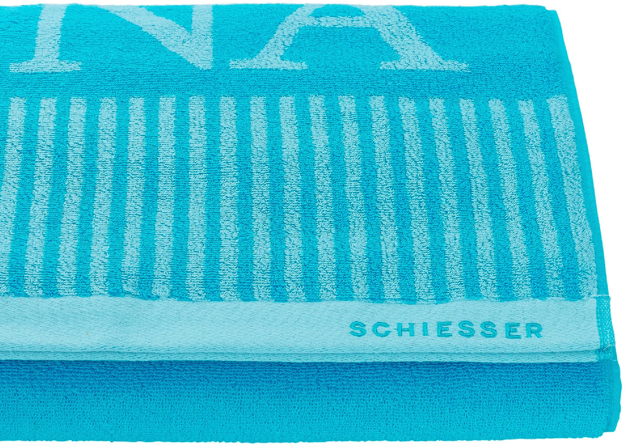 Schiesser Saunalaken Rom van garengeverfd, knuffelzacht katoenfrottee (1 stuk)