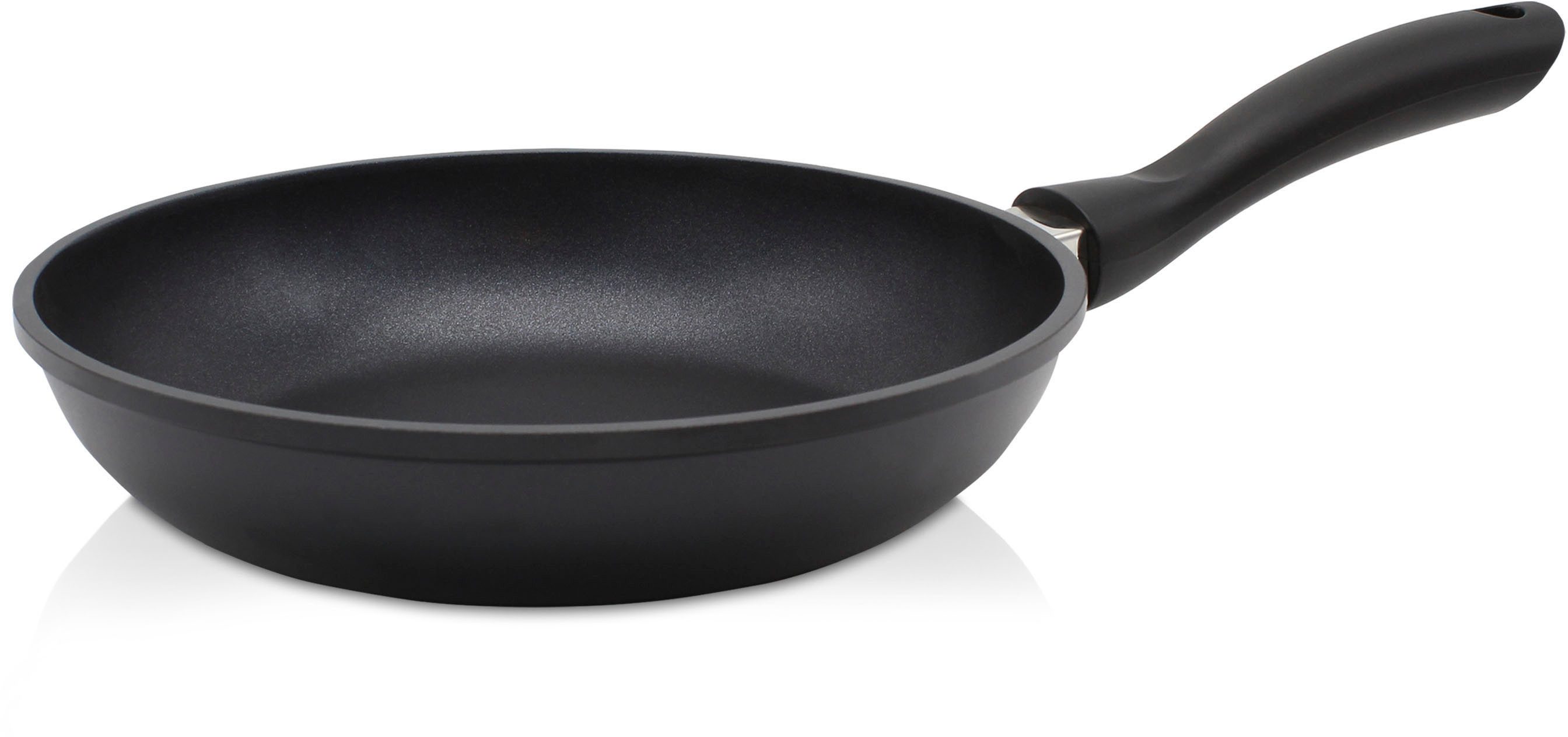 Krüger Koekenpan Gietaluminium koekenpan plat LEIPZIG (1-delig) koekenpannen maat Ø 24 cm x 5,5 cm zwart