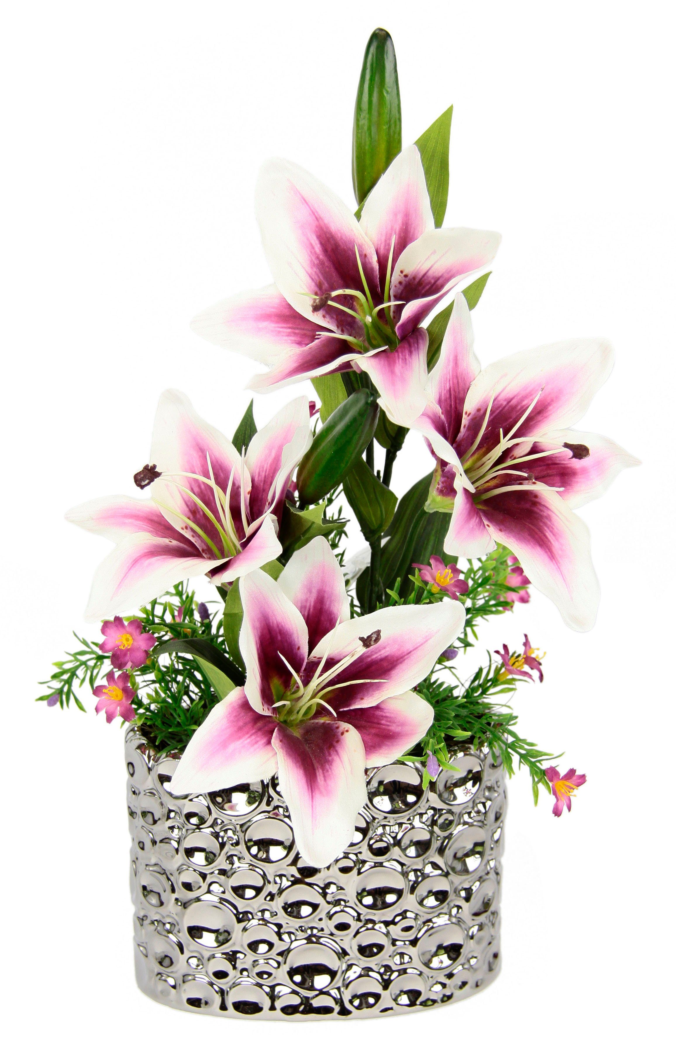 I.GE.A. Kunstplant Opstelling in de pot (1 stuk) kunstplanten maat 25 cm x 44 cm x 16 cm roze
