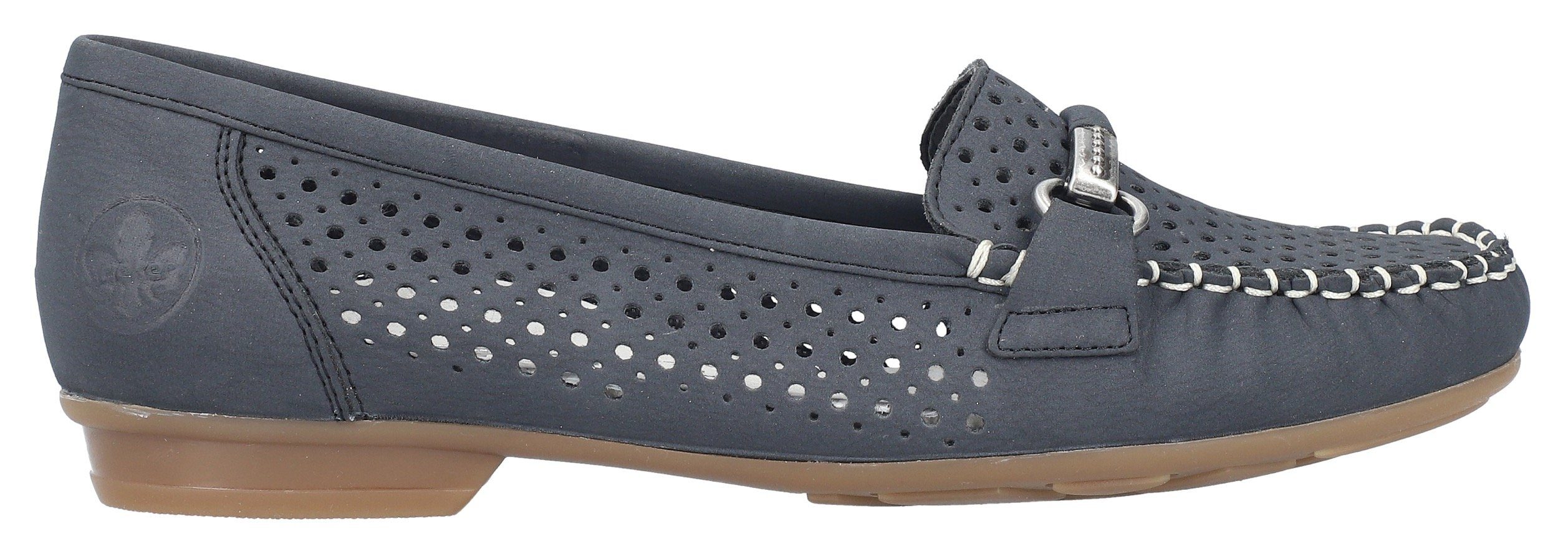 Rieker Mocassins Slipper, zomerschoen met mooie siergesp