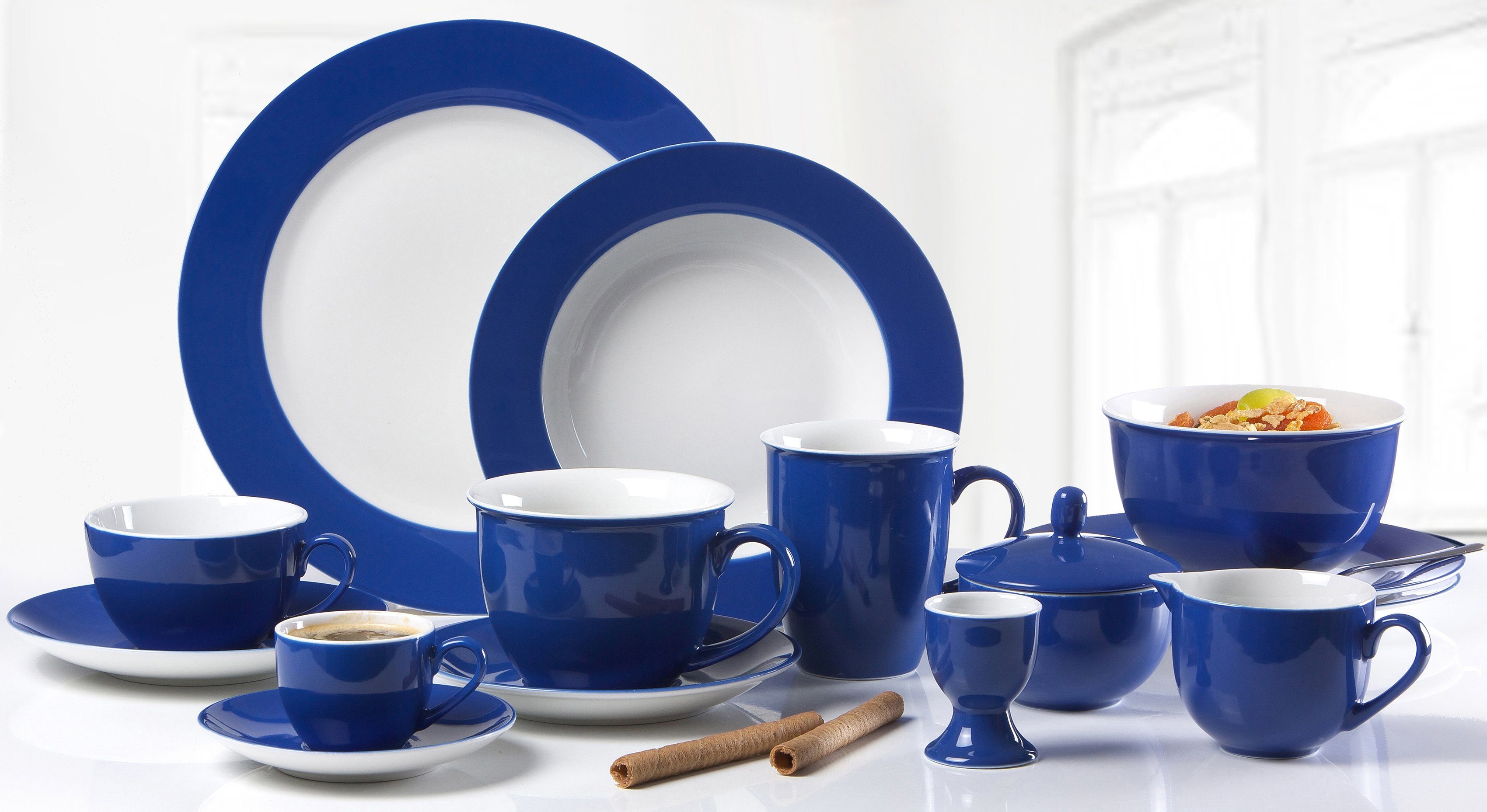Ritzenhoff & Breker Combi-servies Serviesset, servies Doppio in aantrekkelijke kleurvarianten, 24 delen, voor 6 personen (set, 24-delig)