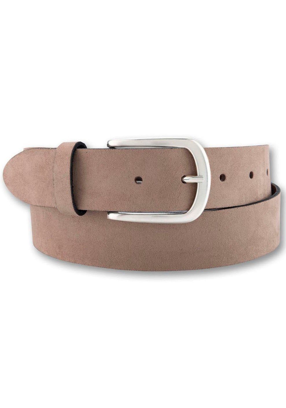 BERND GÖTZ Leren riem Suède leren riem, basic-stijl dames brede riemen maat 80 bruin