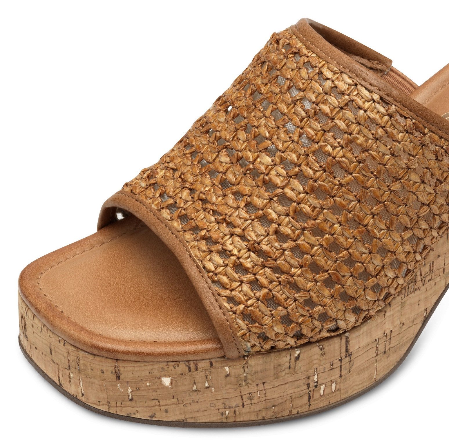 Tamaris Slippers , blokhak, plateau, zomerschoen in vlechtlook
