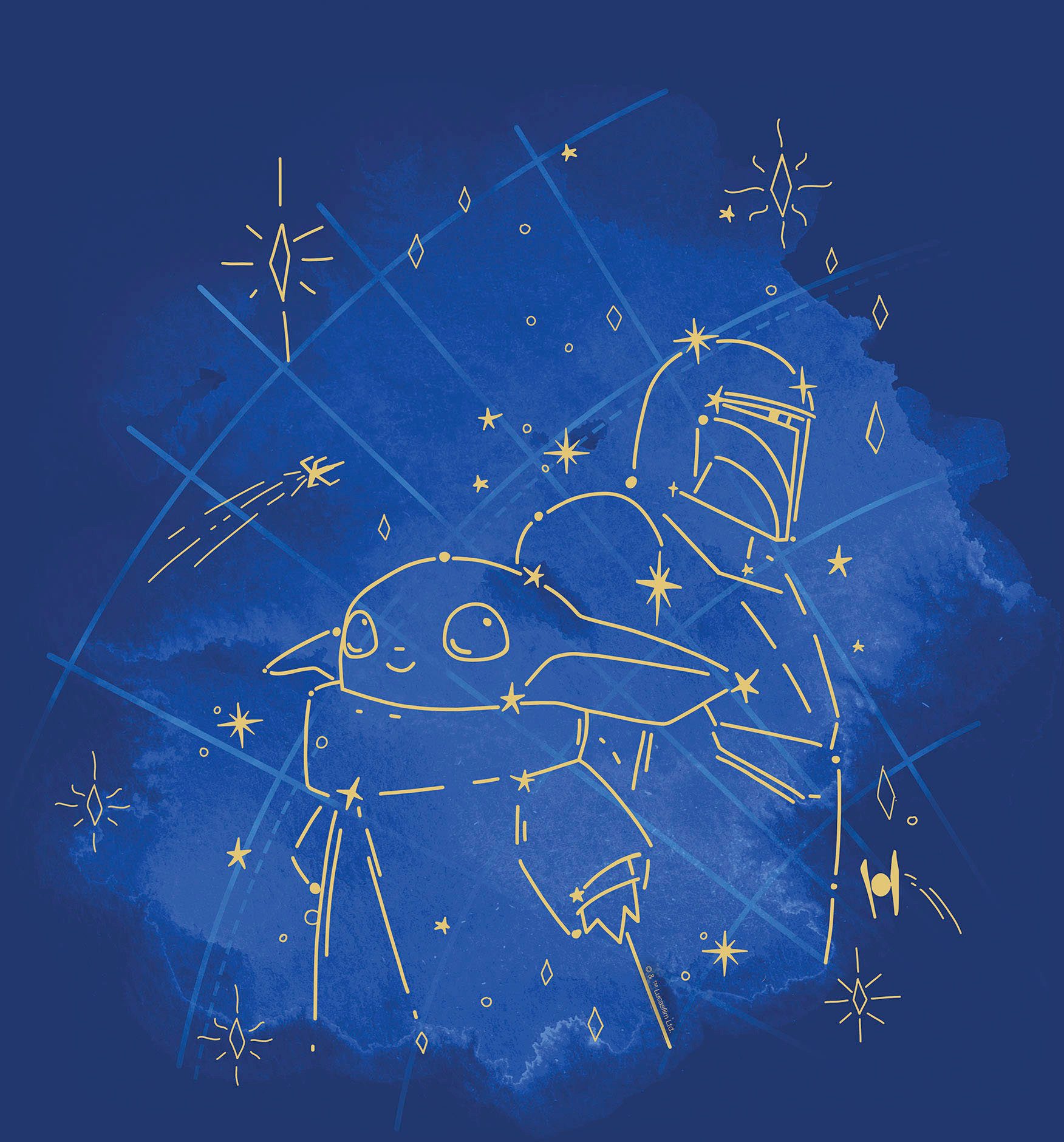Komar Artprint op linnen The Mandalorian Grogu Constellation - afm. 40 x 40 cm (1 stuk)