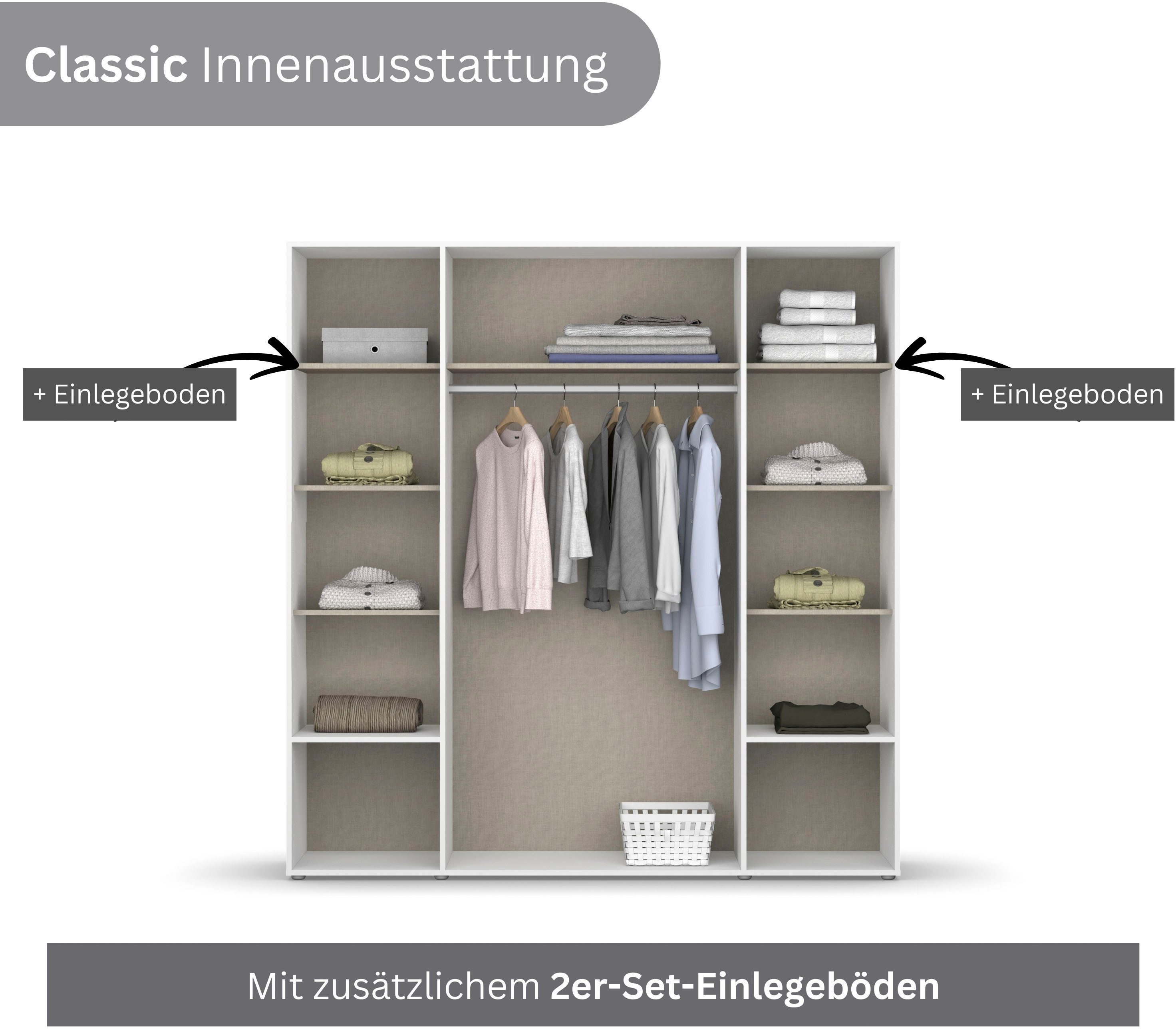 rauch Draaideurkast Kledingkast Kast Garderobe Wasmand NAGATA met Spiegel und schubladen sowie stangengriffen topseller made in germany