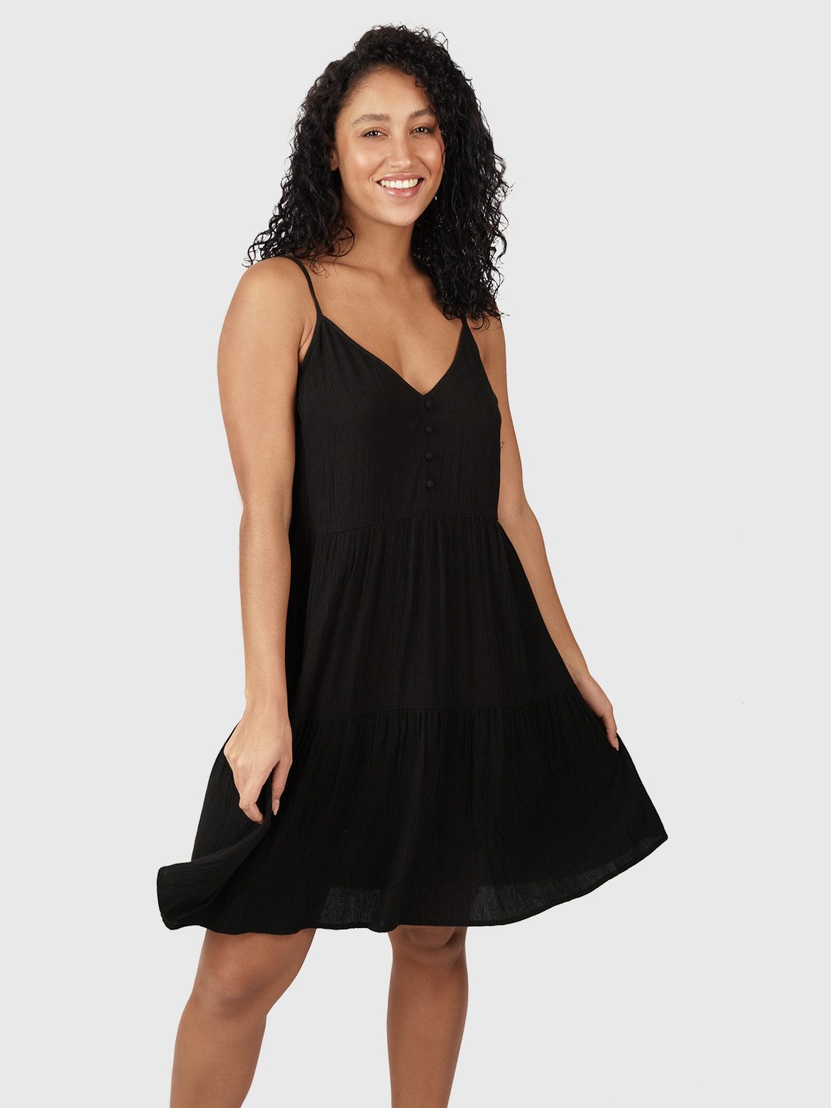 Brunotti Jurk met bandjes met v-hals & knoopdetails
