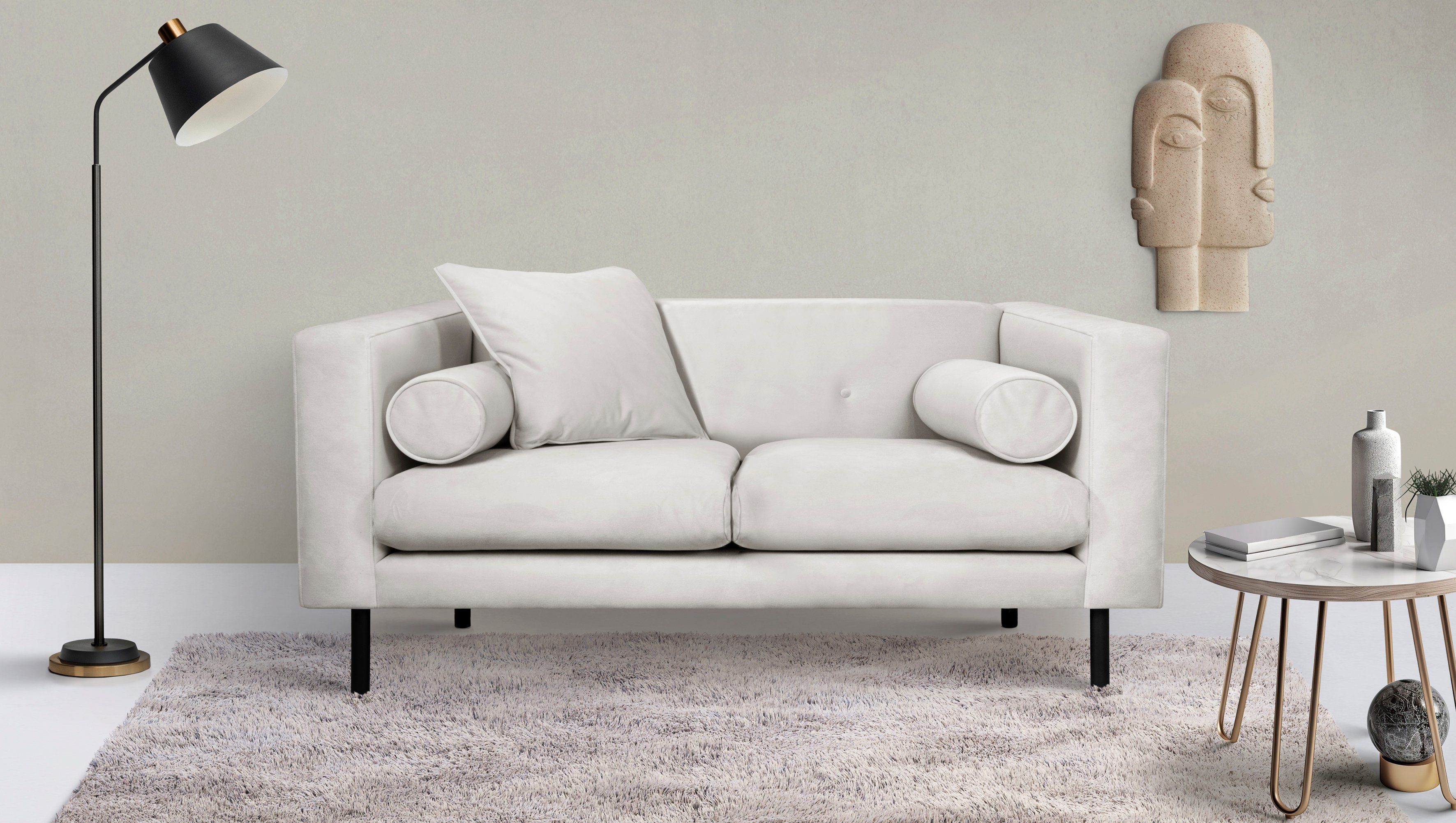 Guido Maria Kretschmer Home&Living 2-zitsbank Lillibeth designbank met golfondersteuning, afmetingen B/D/H: 155/74/83 cm wit, 2-zitsbanken