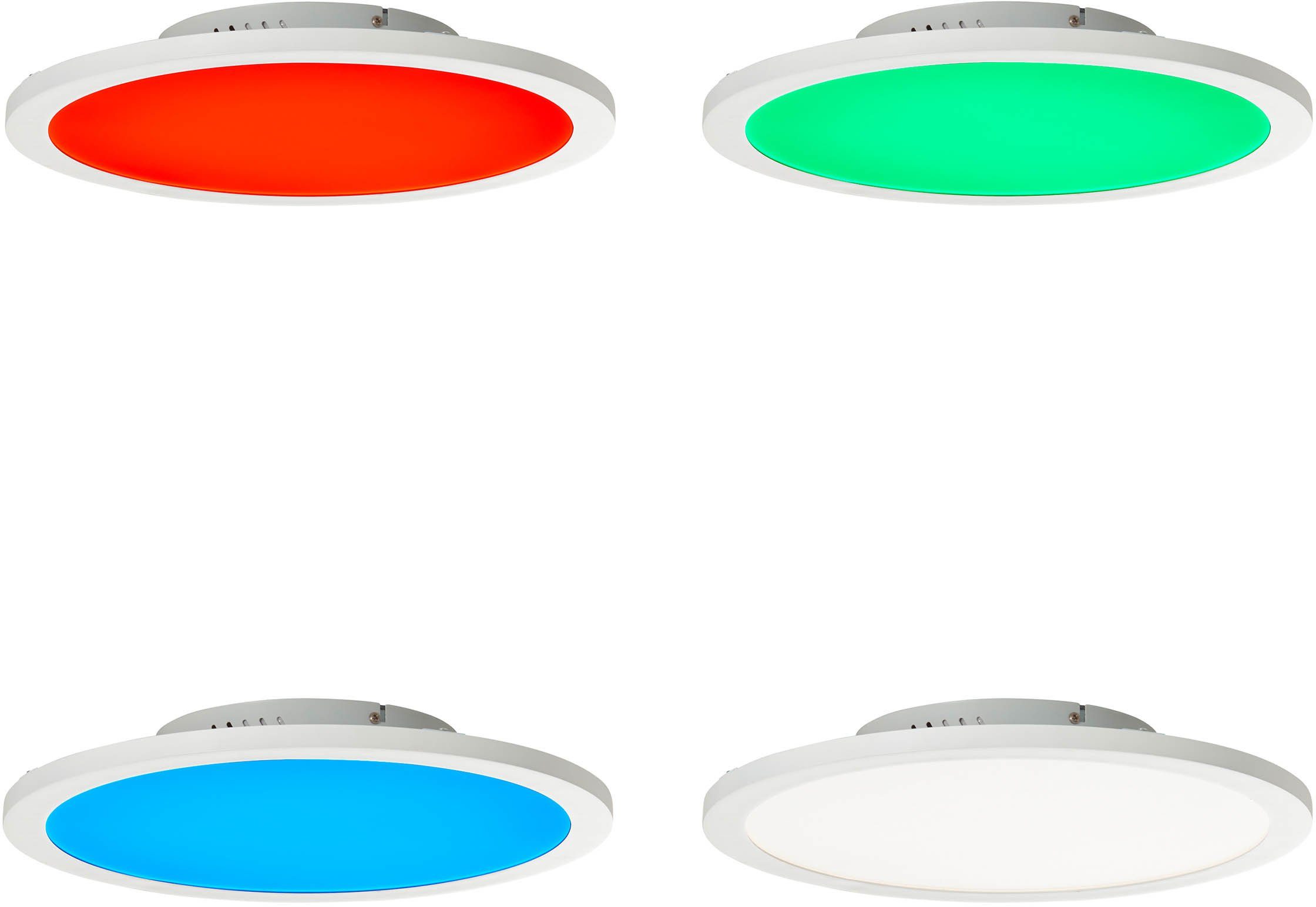 Brilliant Leuchten Led-plafondlamp Abie Ø 40 cm, RGB, dimbaar, CCT, afstandsbediening, metaal, kunststof, wit (1 stuk)