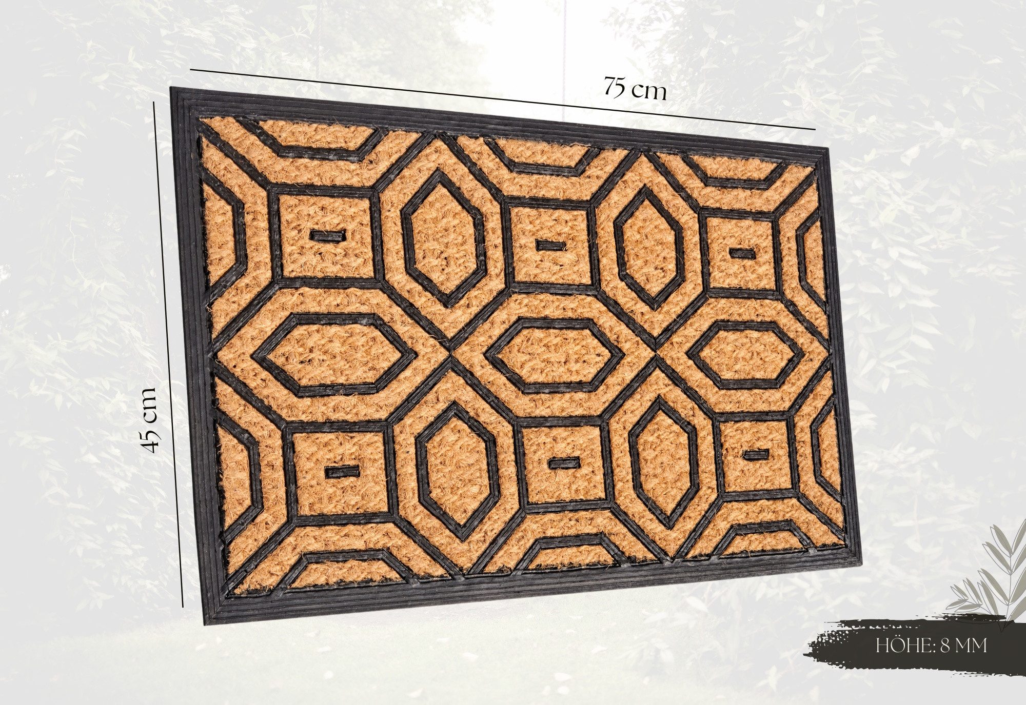 HANSE Home Mat Mix Mats Gummi Kokos Diamonds, deurmat Slijtvast, onderhoudsvriendelijk, robuust, weerbestendig, UV-bestendig