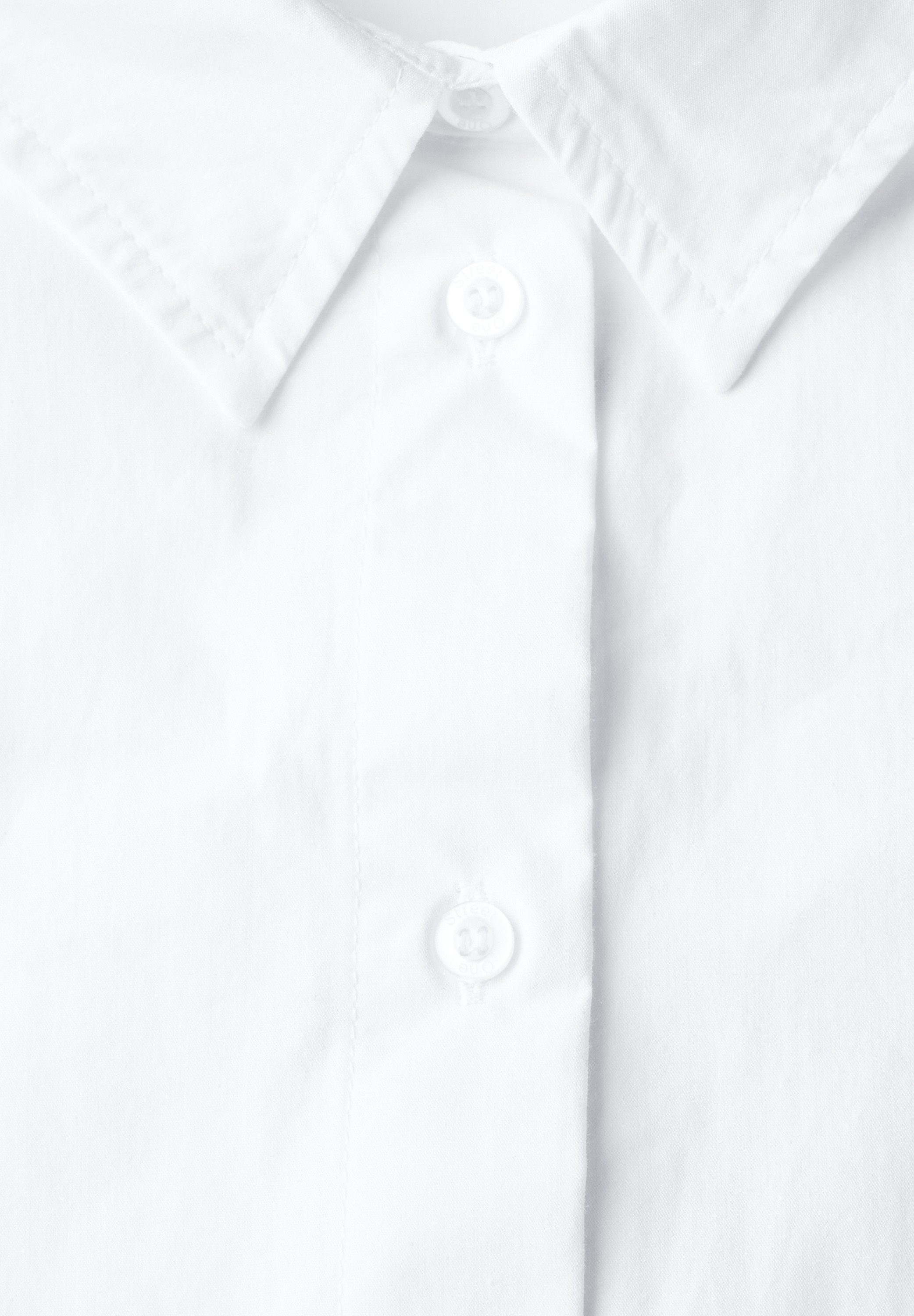 STREET ONE Overhemdblouse met afgeronde zoom en van 100% katoen