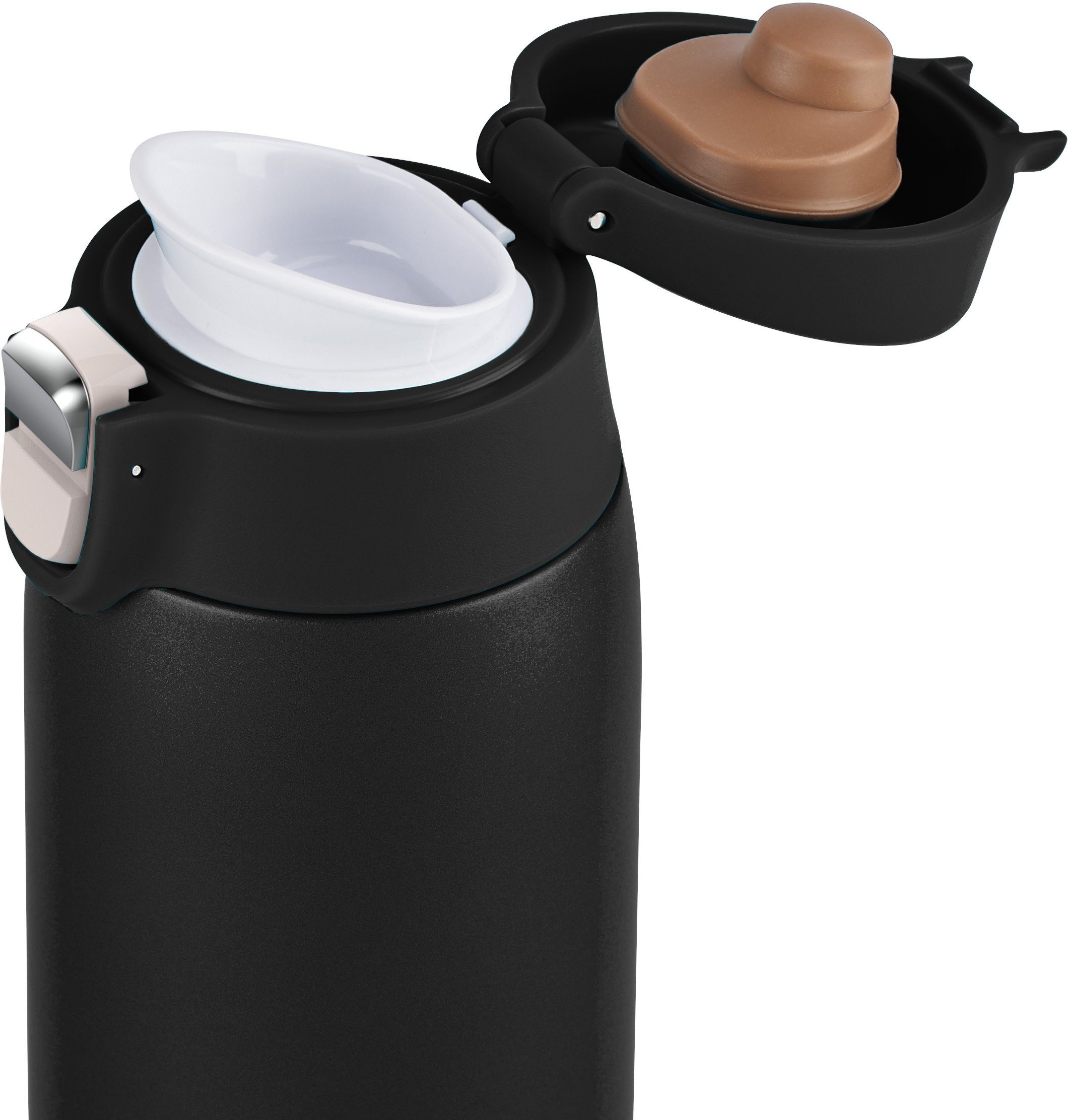 Emsa Thermosbeker Travel Mug Light 0,4l, licht, roestvrij staal, klapvergrendeling, 100% dicht, 8u heet/16u koud
