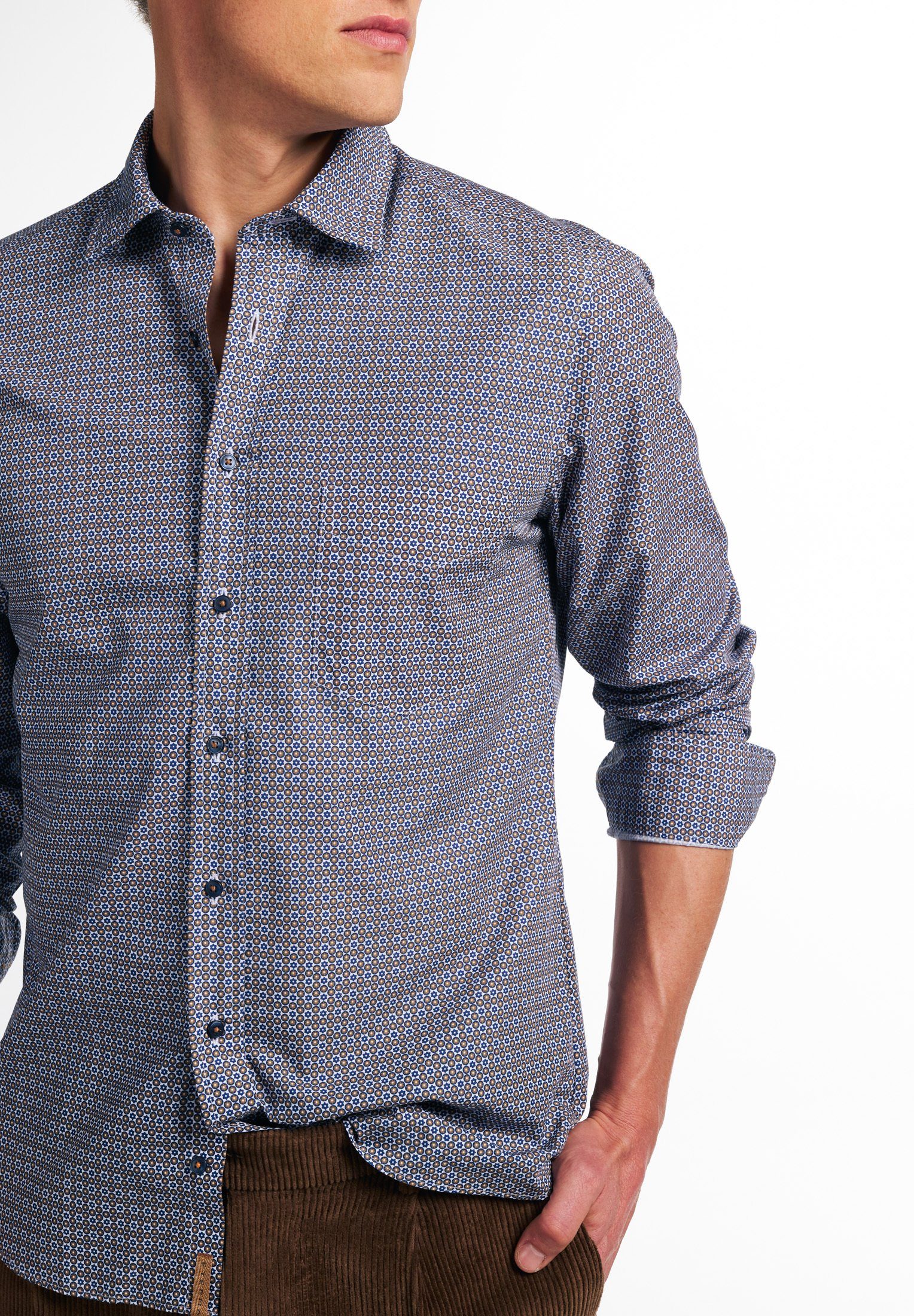 Eterna Overhemd met lange mouwen Slim fit